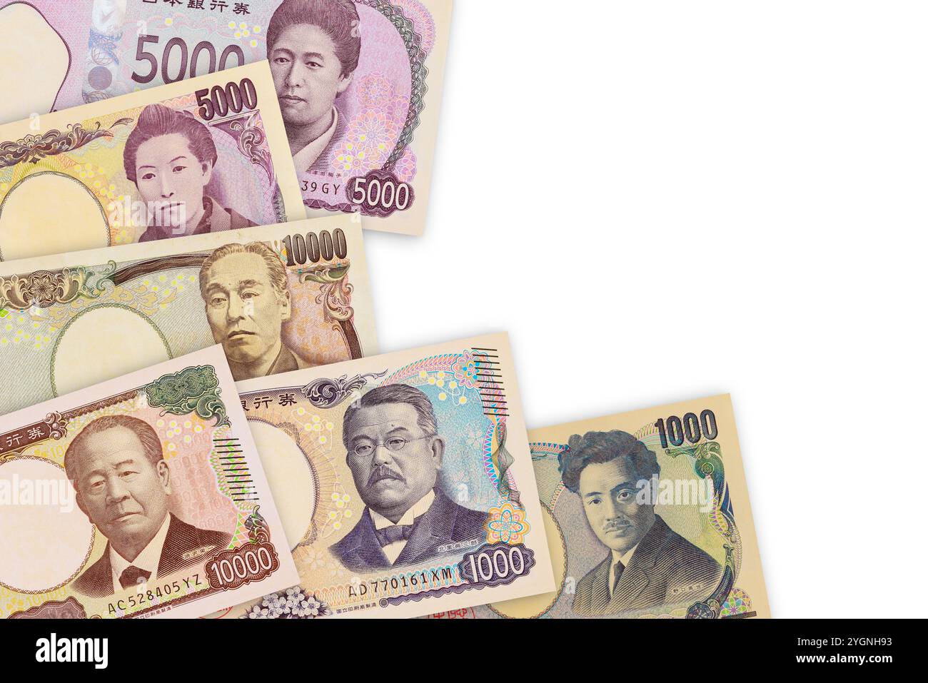 Japanese Bank Note Japan national bank, Nippon Ginko, issued yen banknotes in various ...