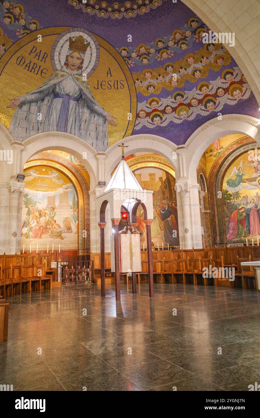 Lourdes, France - 1 Nov, 2024: Interior of the Basilica of Our Lady of ...
