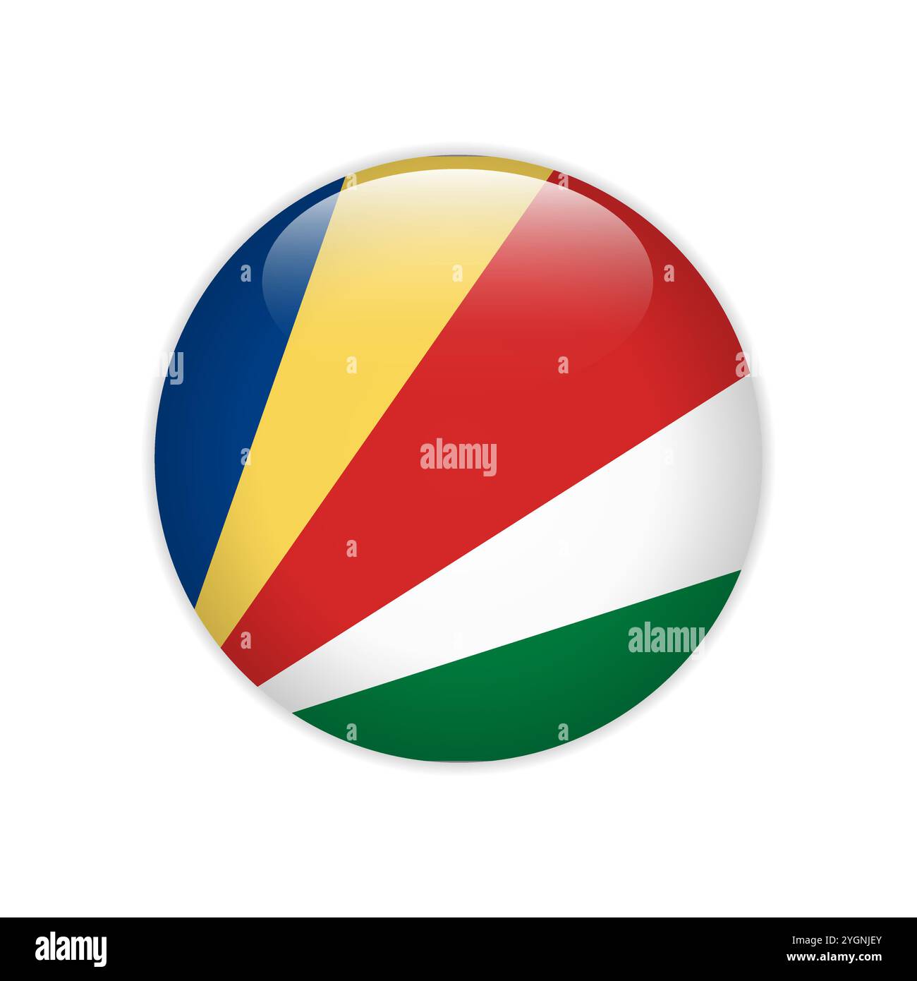 Seychelles flag on button Stock Vector