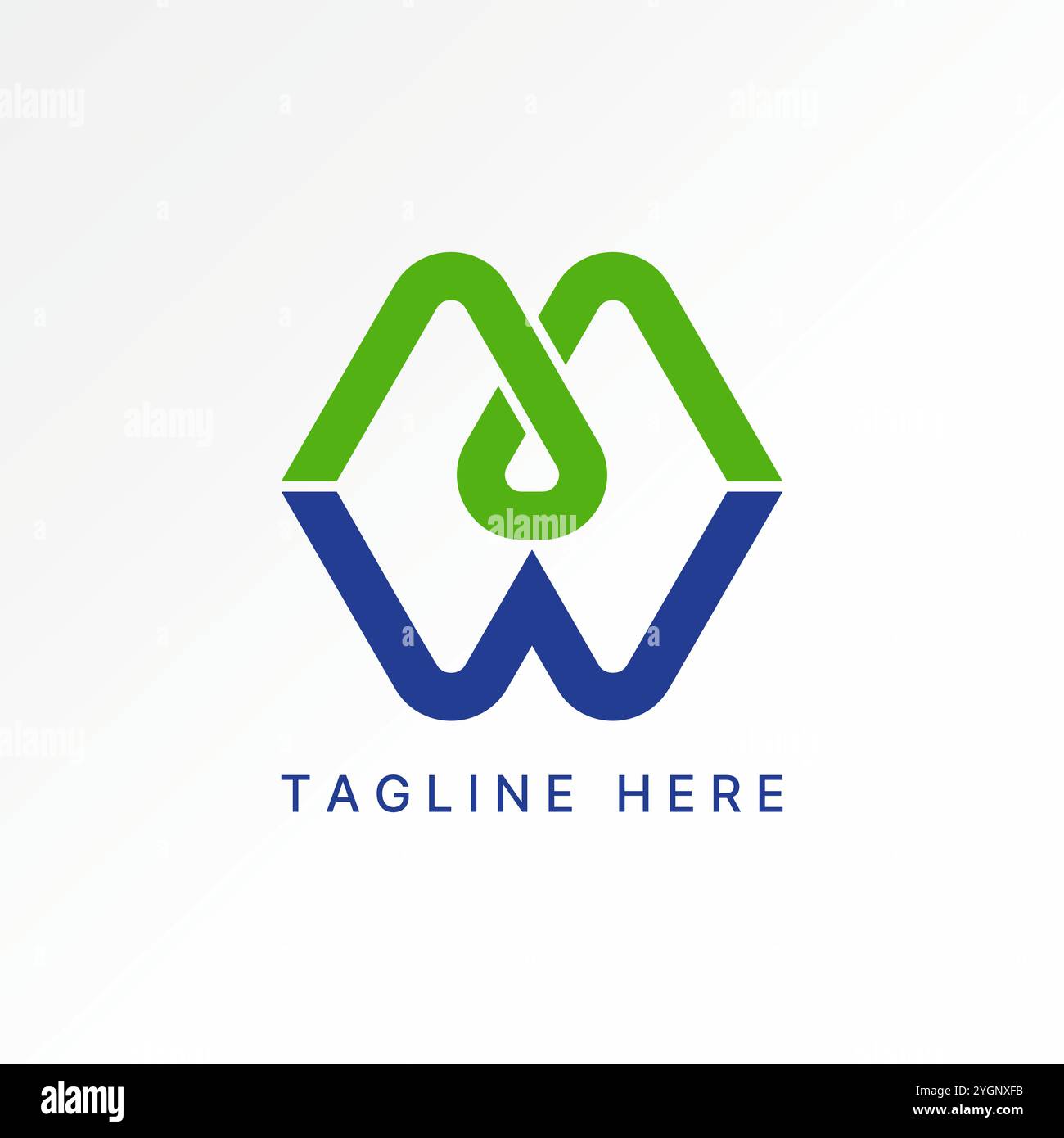 Logo design graphic concept creative premium vector stock image graphic inital M or MW font infinity flip top down Relate to monogram typography brand Stock Vector