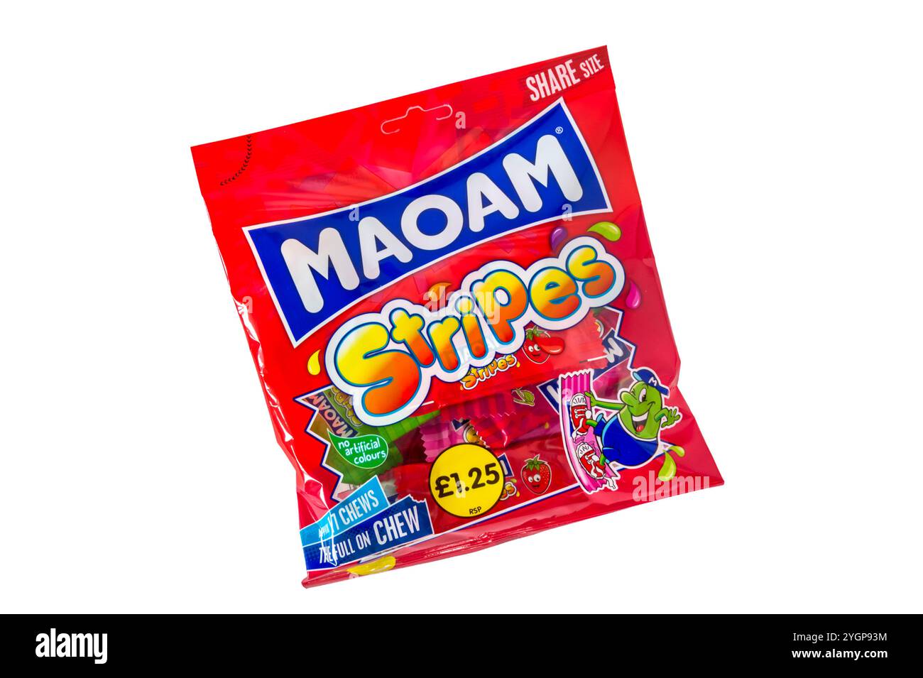 Maoam Stripes are fruit flavoured chews produced by the German company Haribo. Stock Photo