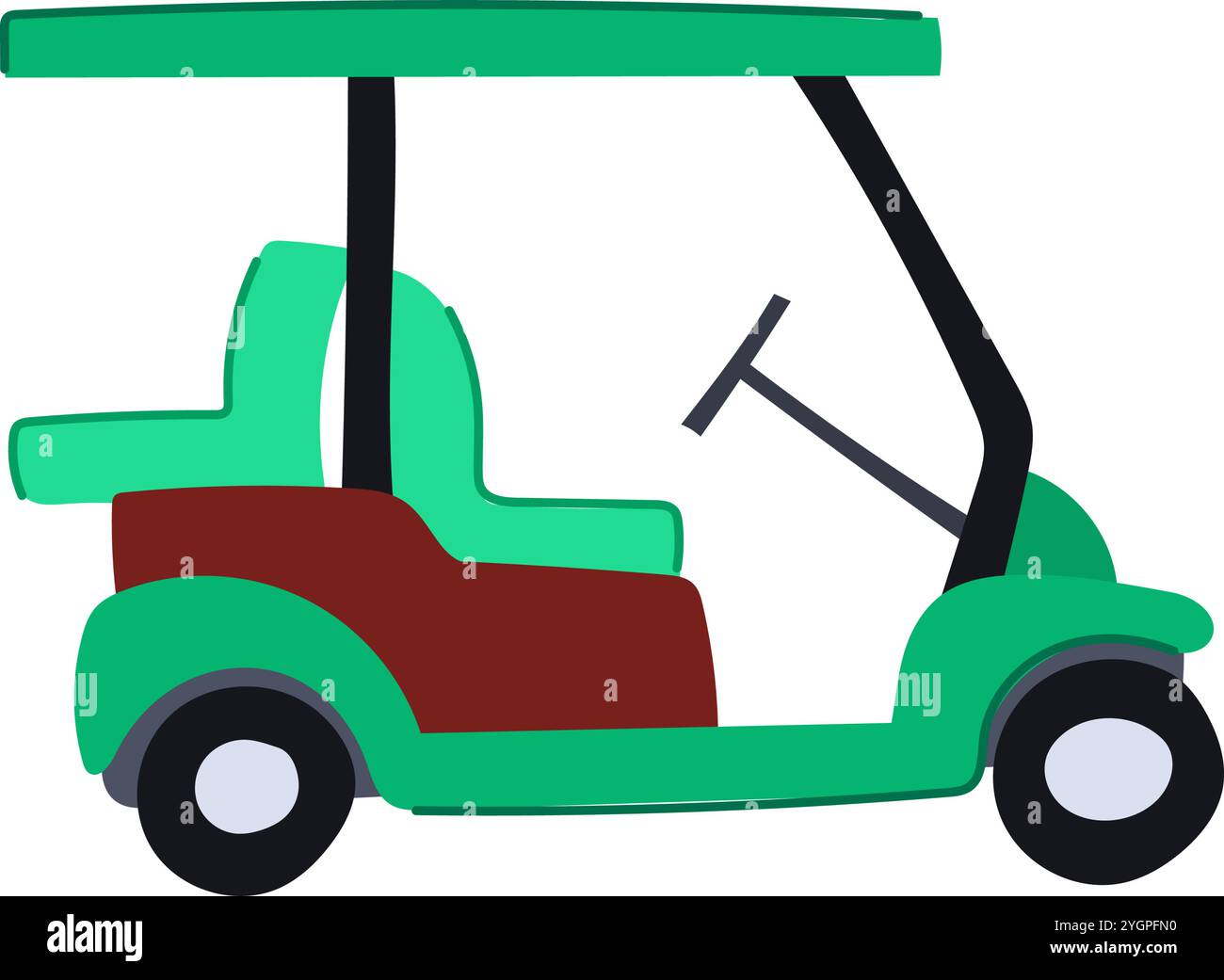 Green Golf Cart Cartoon Vector Illustration Stock Vector Image Art Green Golf Cart Cartoon Vector Illustration 2YGPFN0