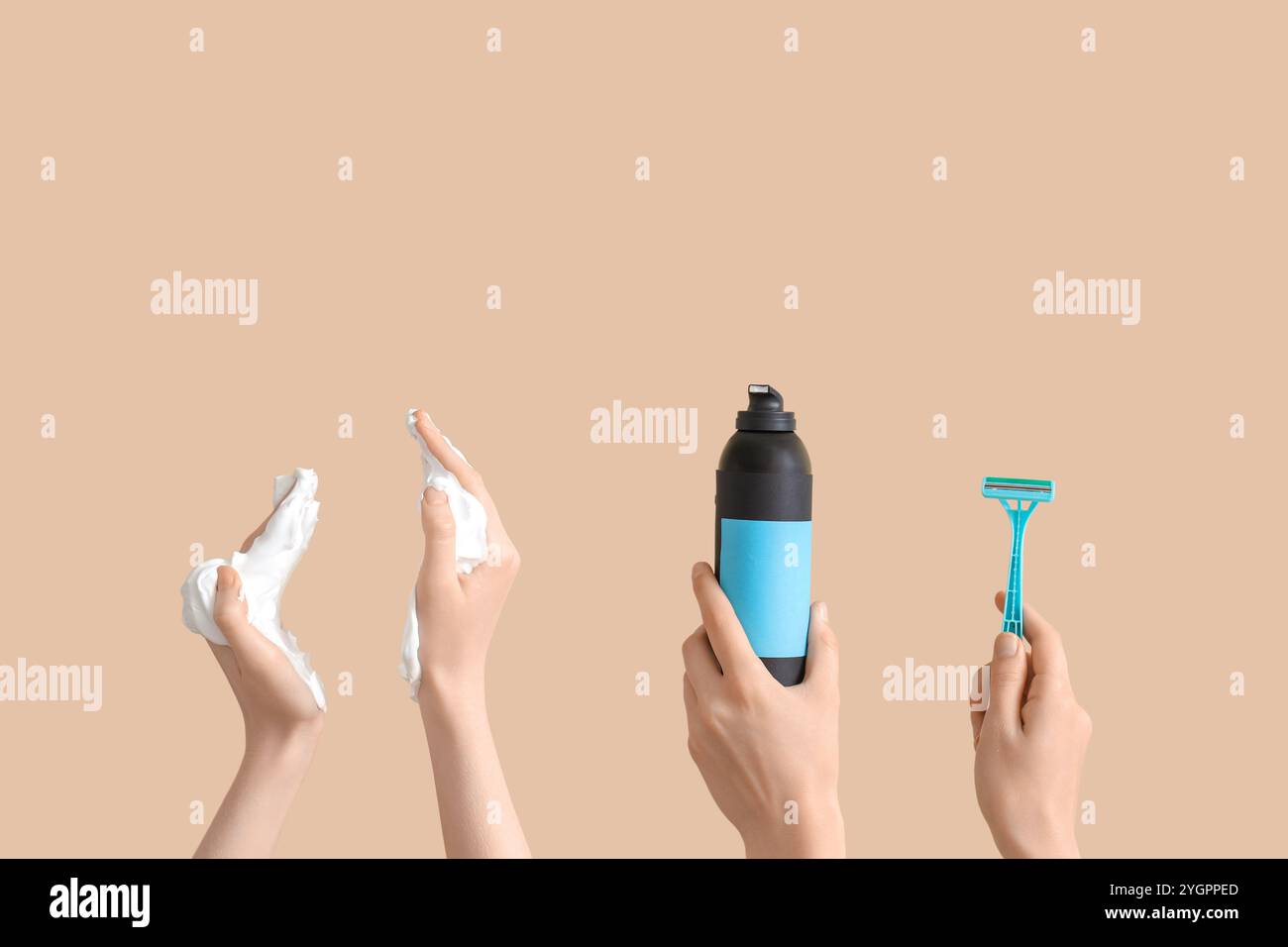 Female hands razor bottle hi-res stock photography and images - Alamy