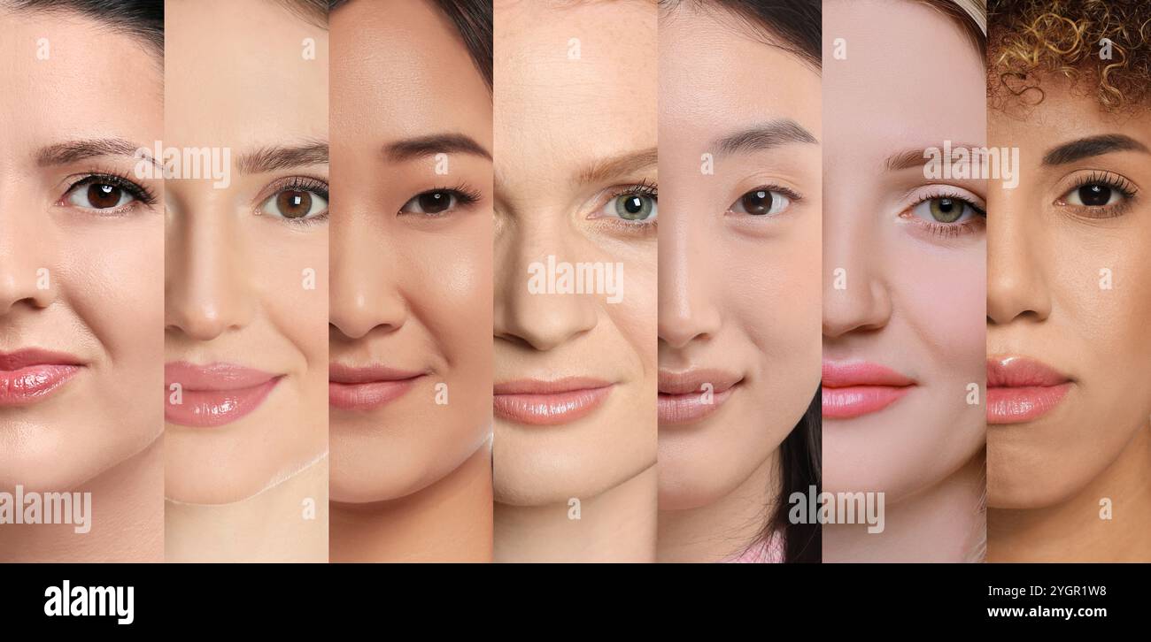 Beautiful women of different ages and races, collage. Banner design ...