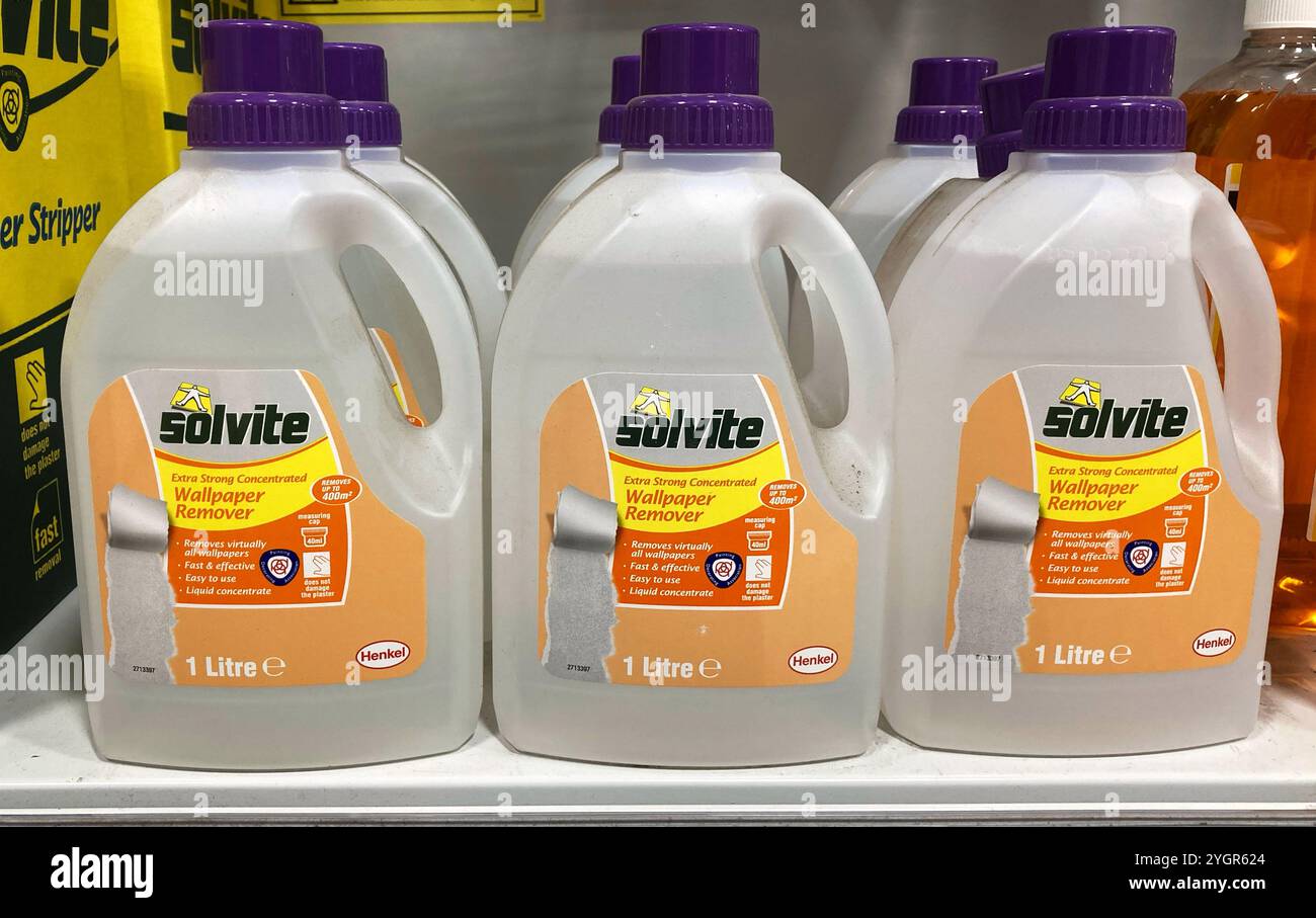 Wallpaper remover for sale at the local DIY store - Smartphone Captured Stock Image