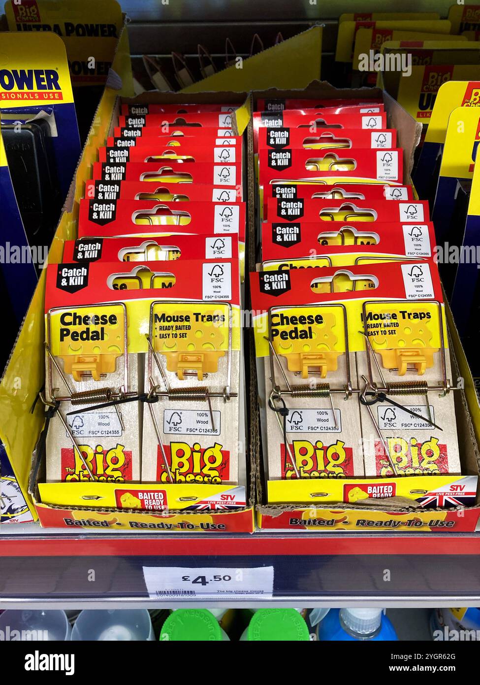 Cheese pedal Mouse Trap, ready baited, for sale at the local DIY store - Smartphone Captured Stock Image