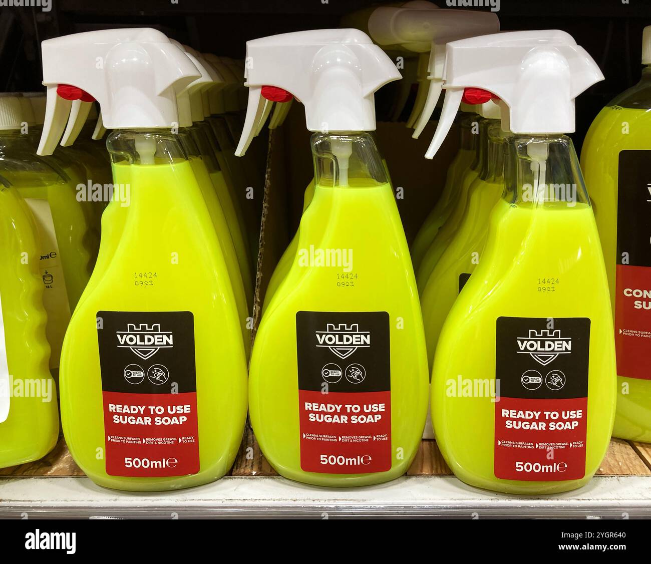 Ready to use Sugar Soap cleaner for sale at the local DIY store - Smartphone Captured Stock Image