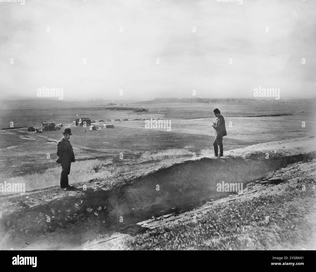Two men standing out in the field in Hollywood California circuit 1905 ...