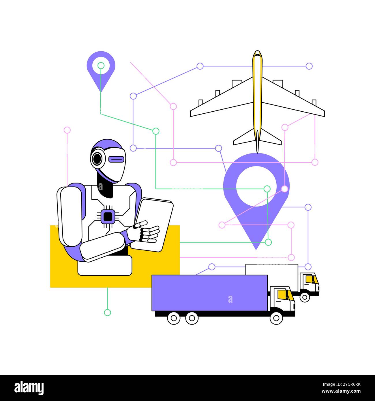Route Optimization Vector AI-Powered Route Optimization abstract concept vector illustration ...