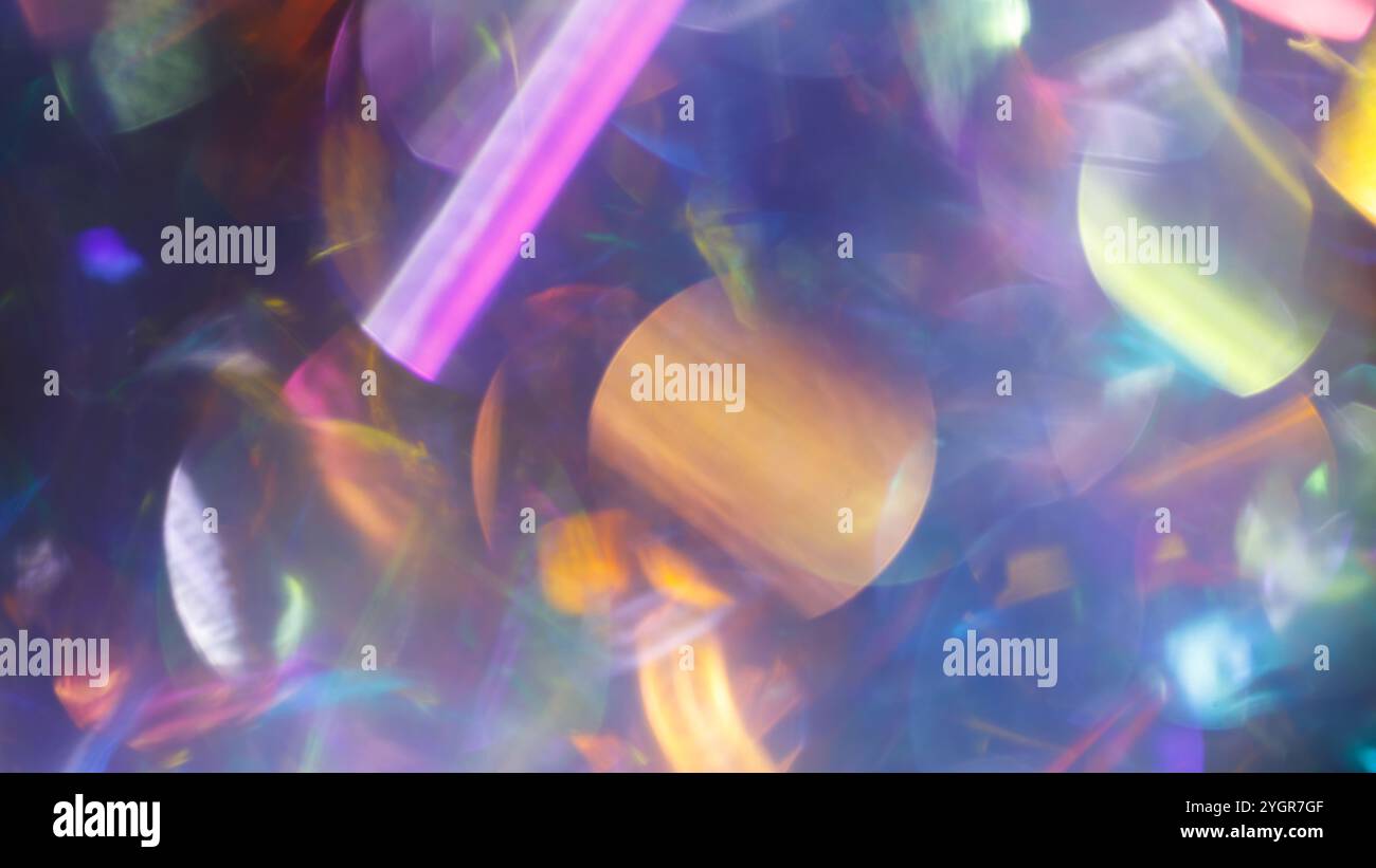 Abstract Holographic Background with Bokeh Light Stock Photo