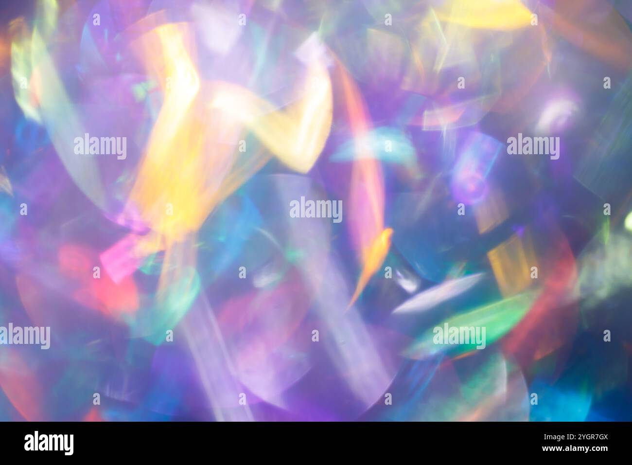 Abstract Holographic Background with Bokeh Light Stock Photo
