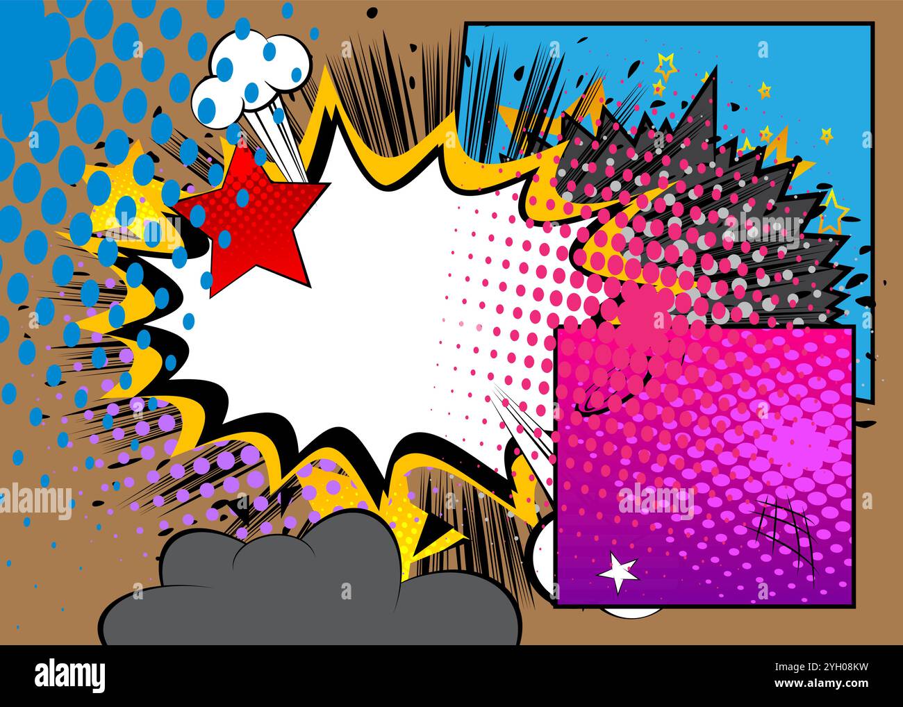 Cartoon Background, comic book backdrop. Retro vector comics pop art ...