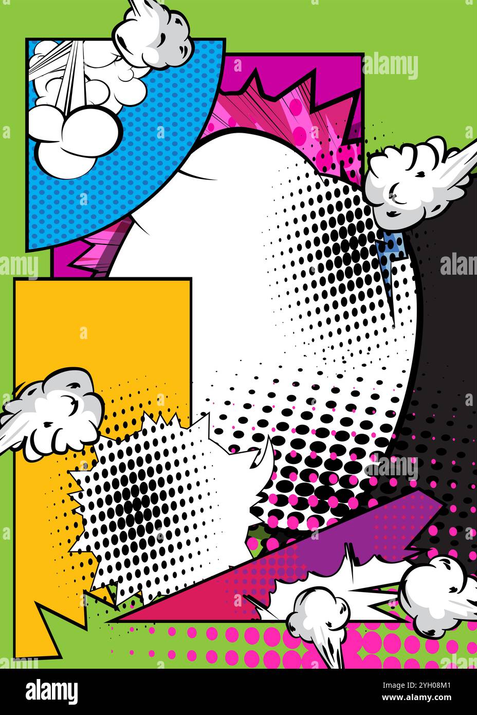 Cartoon Background, comic book backdrop. Retro vector comics pop art ...
