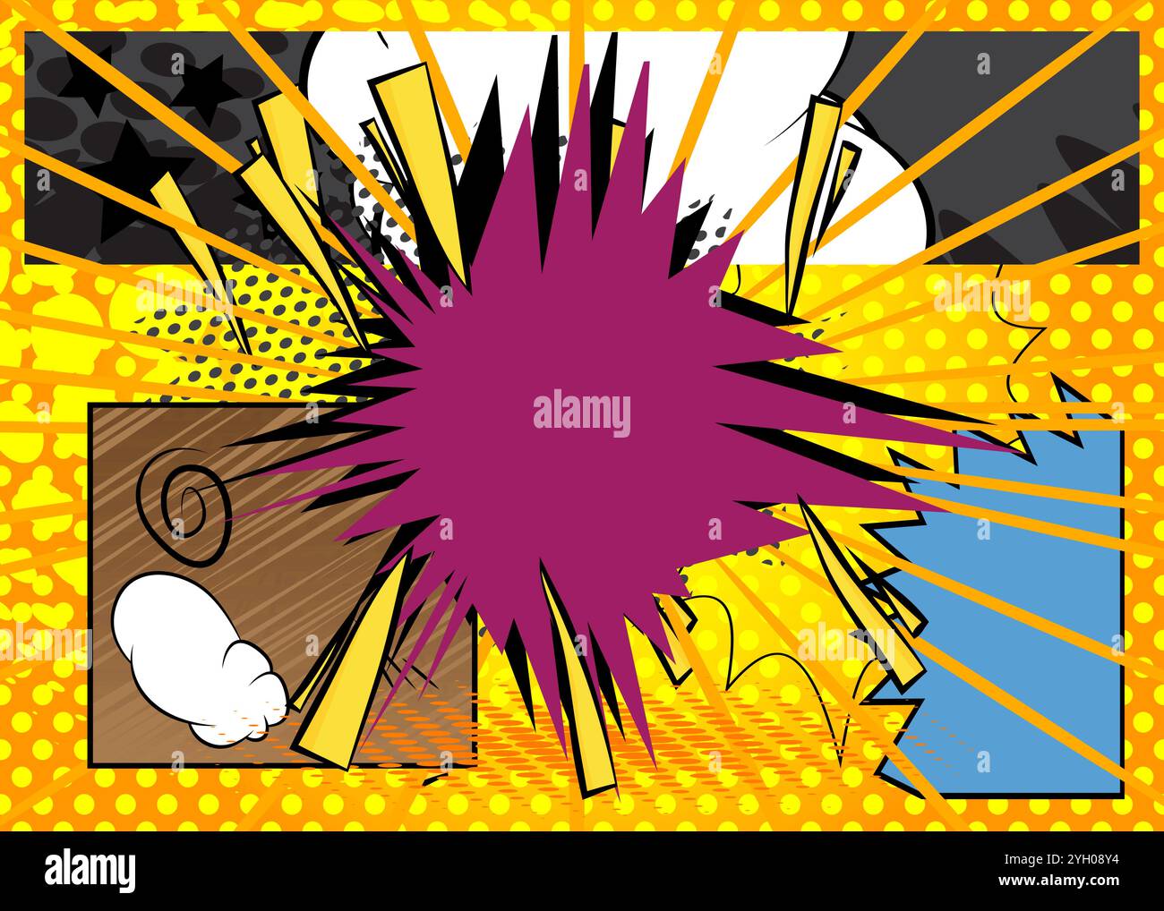 Cartoon Background, comic book backdrop. Retro vector comics pop art ...