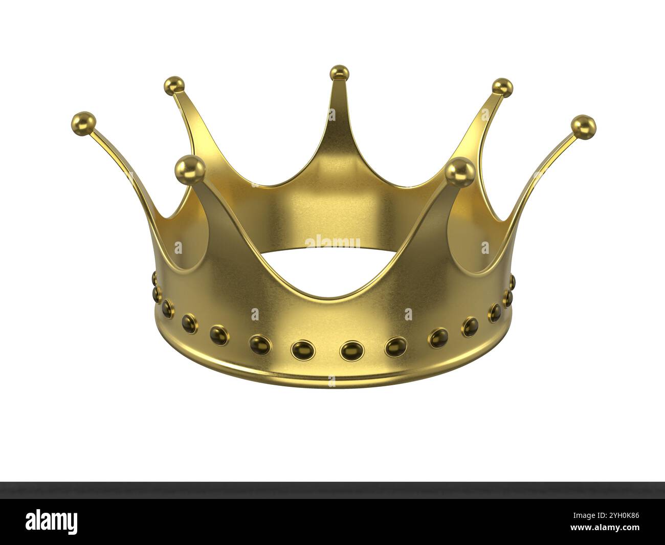 Golden crown on a white background. 3d illustration Stock Photo - Alamy