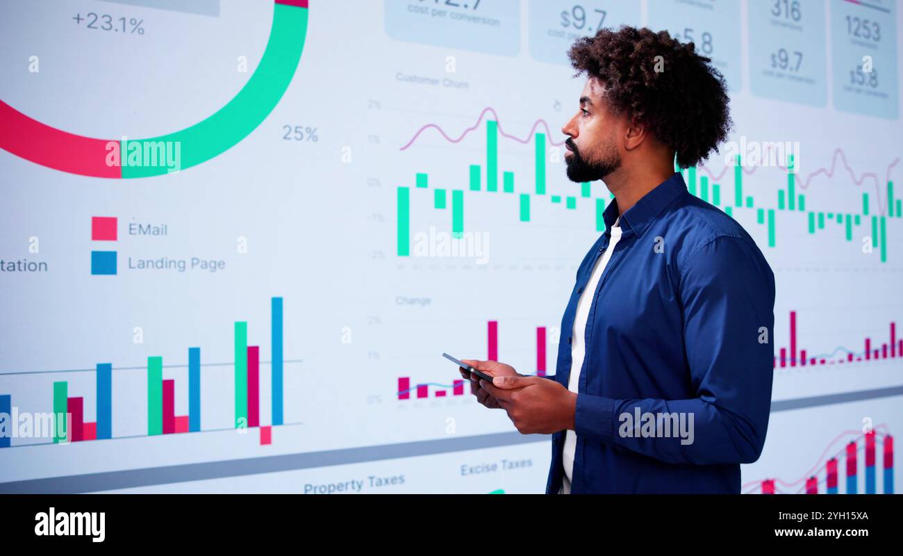 Business AI Data Software. Information Report Research Stock Photo