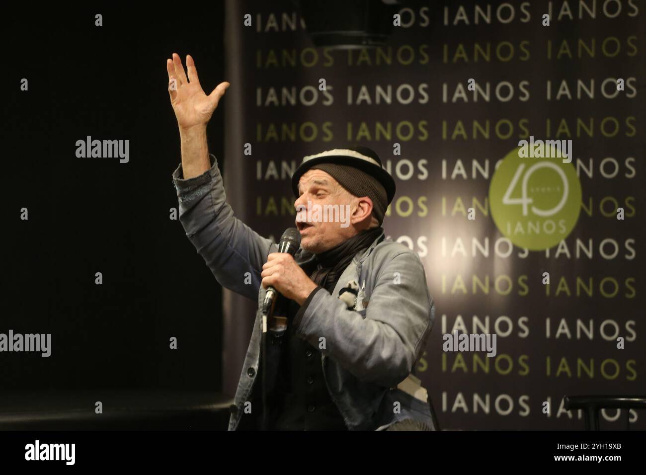 French actor and writer Denis Lavant presents his book 'Echappées belles' in Athens. Stock Photo