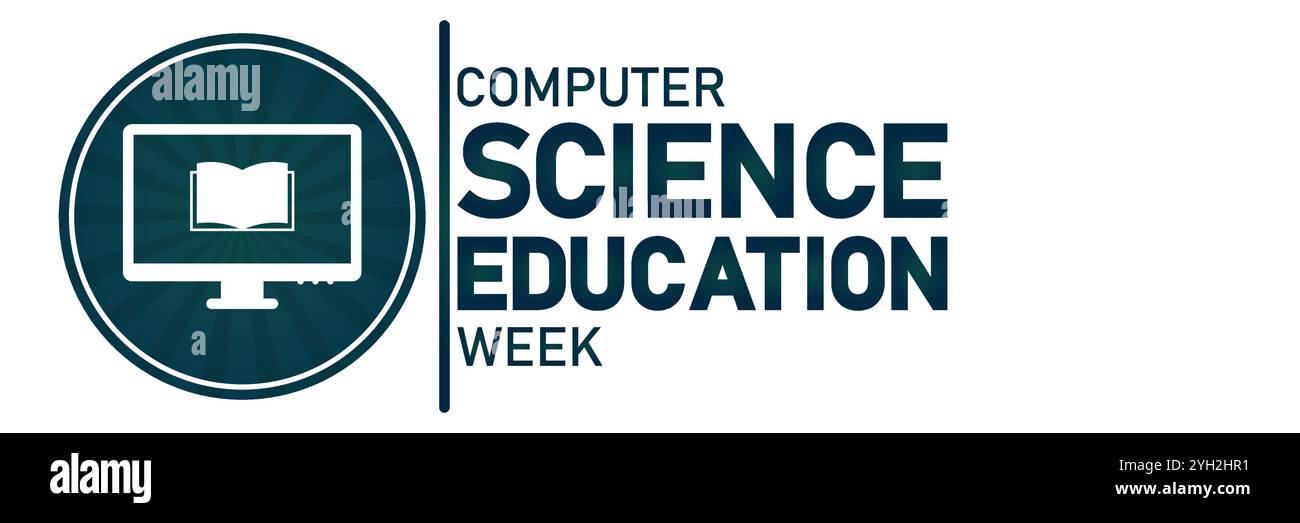 Computer Science Education Week. Suitable for greeting card, poster and banner. Modern illustration. Stock Vector