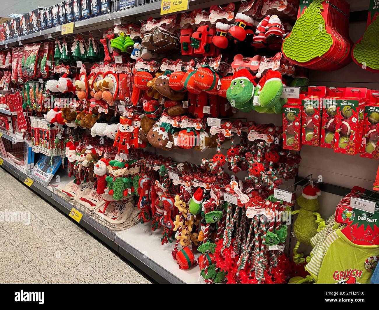 Home Bargains store in Liverpool displaying Christmas goods - Smartphone Captured Stock Image