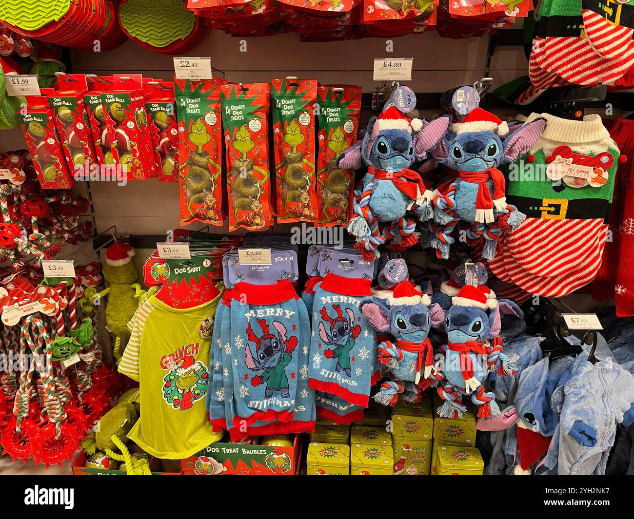 Home Bargains store in Liverpool displaying Christmas goods - Smartphone Captured Stock Image