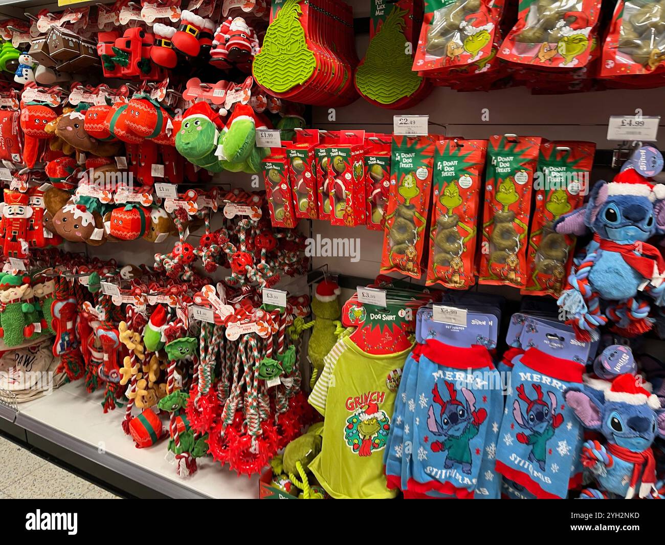 Home Bargains store in Liverpool displaying Christmas goods - Smartphone Captured Stock Image