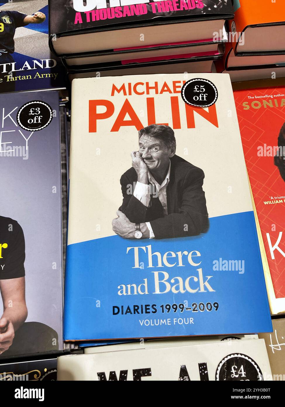 Michael Palin, There and Back Diaries 1999-2009 volume four, in a book shop display Stock Photo
