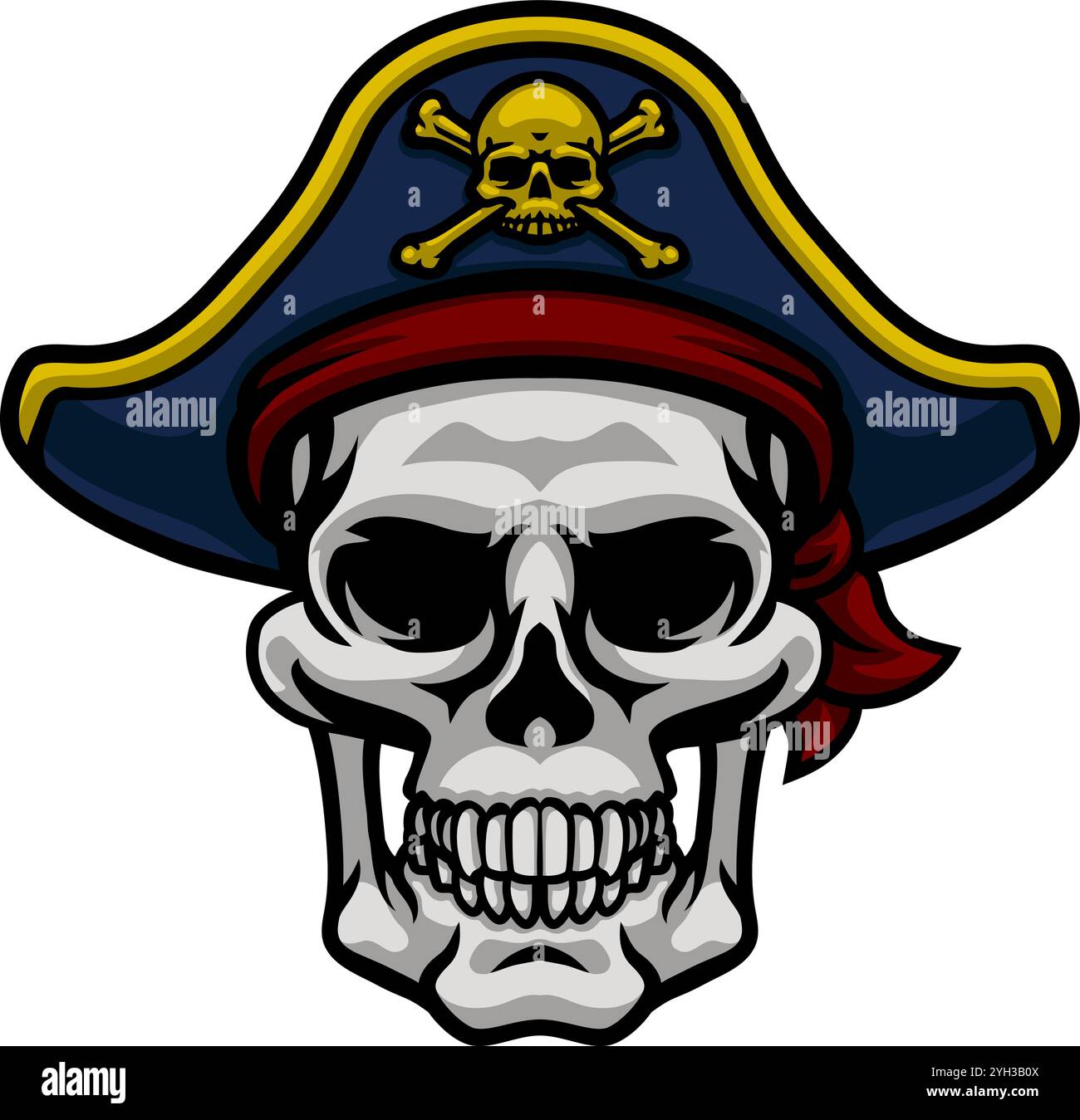 Pirate Hat Skull and Crossbones Cartoon Stock Vector Image & Art - Alamy