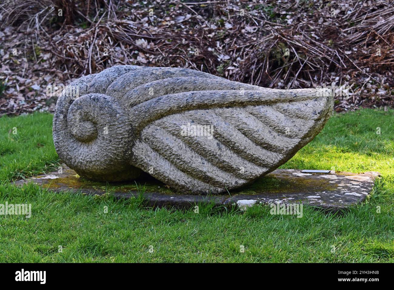 "Gentle Presence" sculpture by Susheila Jamieson 2016. Dawyck Botanic Garden, Stobo, Scottish Borders, Scotland, United Kingdom, Europe. Stock Photo
