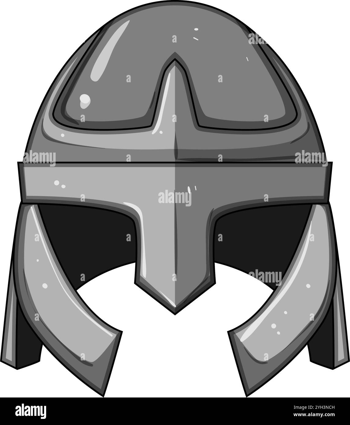 saga viking helmet cartoon vector illustration Stock Vector