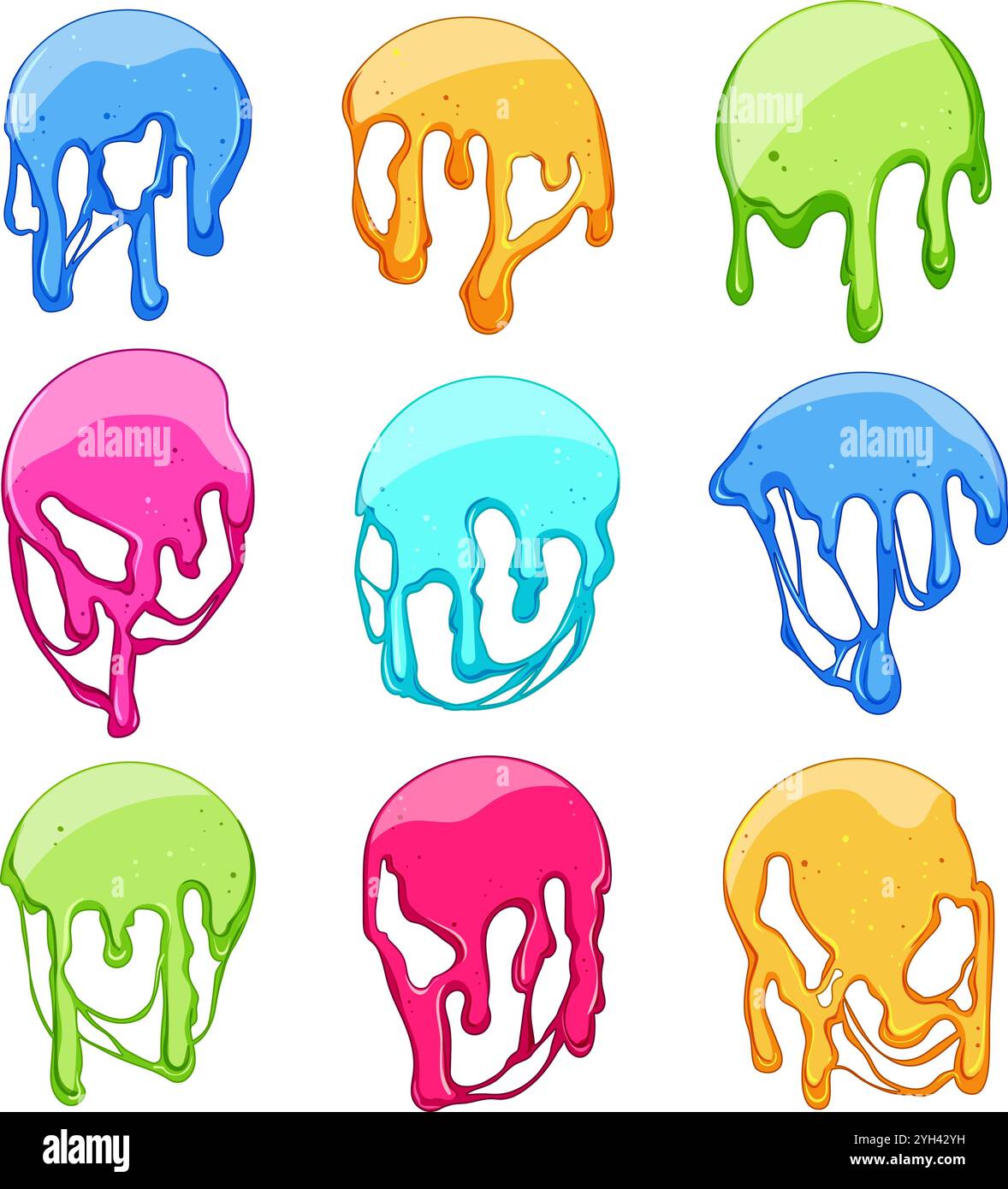 Melted Eight melted circle set cartoon vector illustration Stock Vector Image & Art ...
