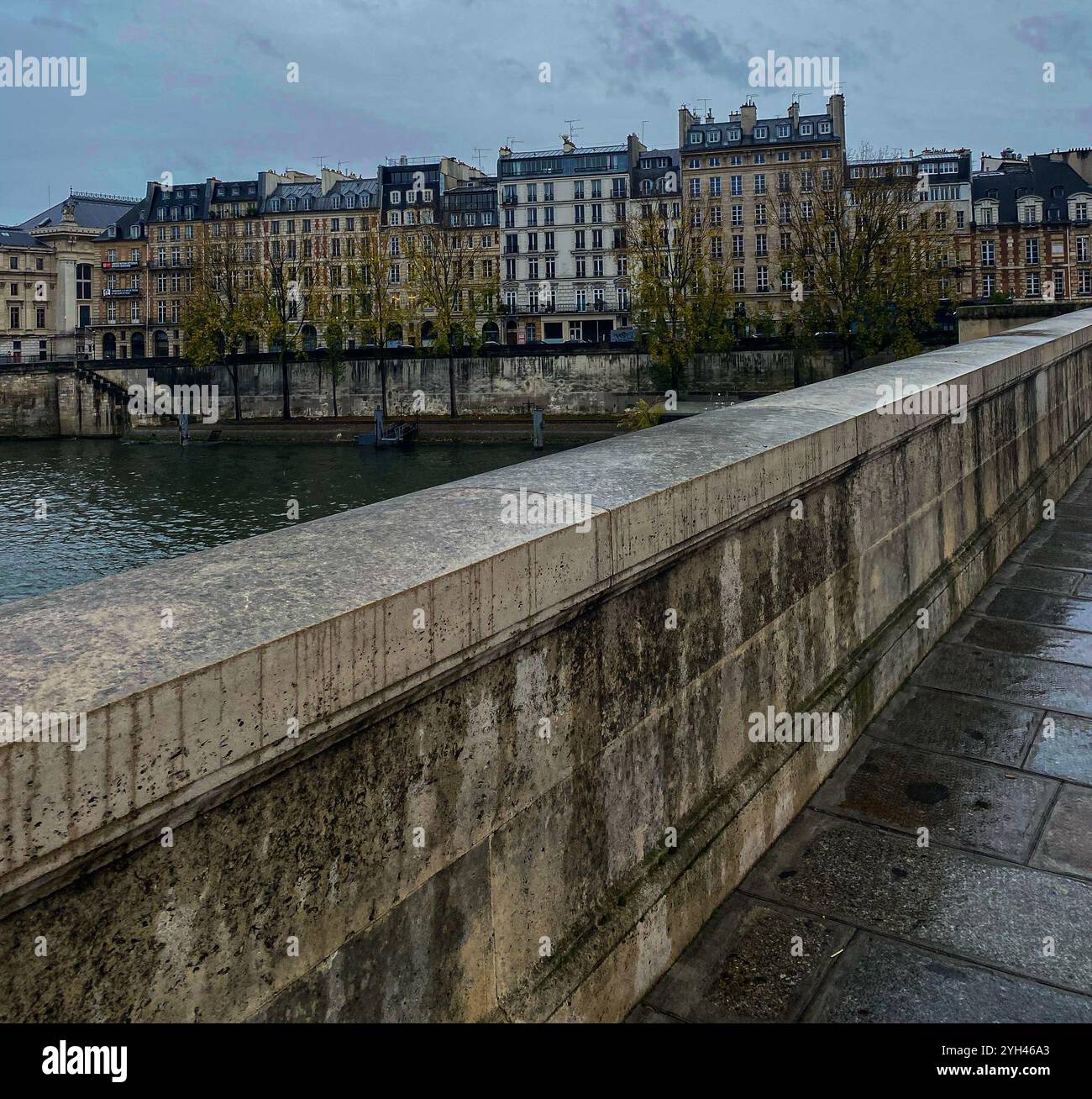 View from a Bridge Over the Seine River in Paris - Smartphone Captured Stock Image