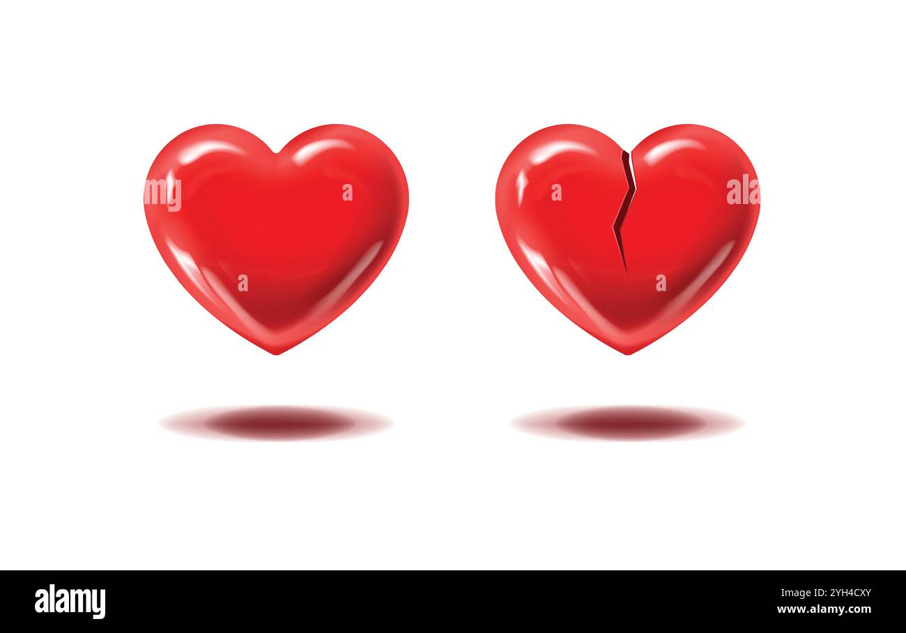 heart whole and broken, broken. Isolated Stock Vector Image & Art - Alamy