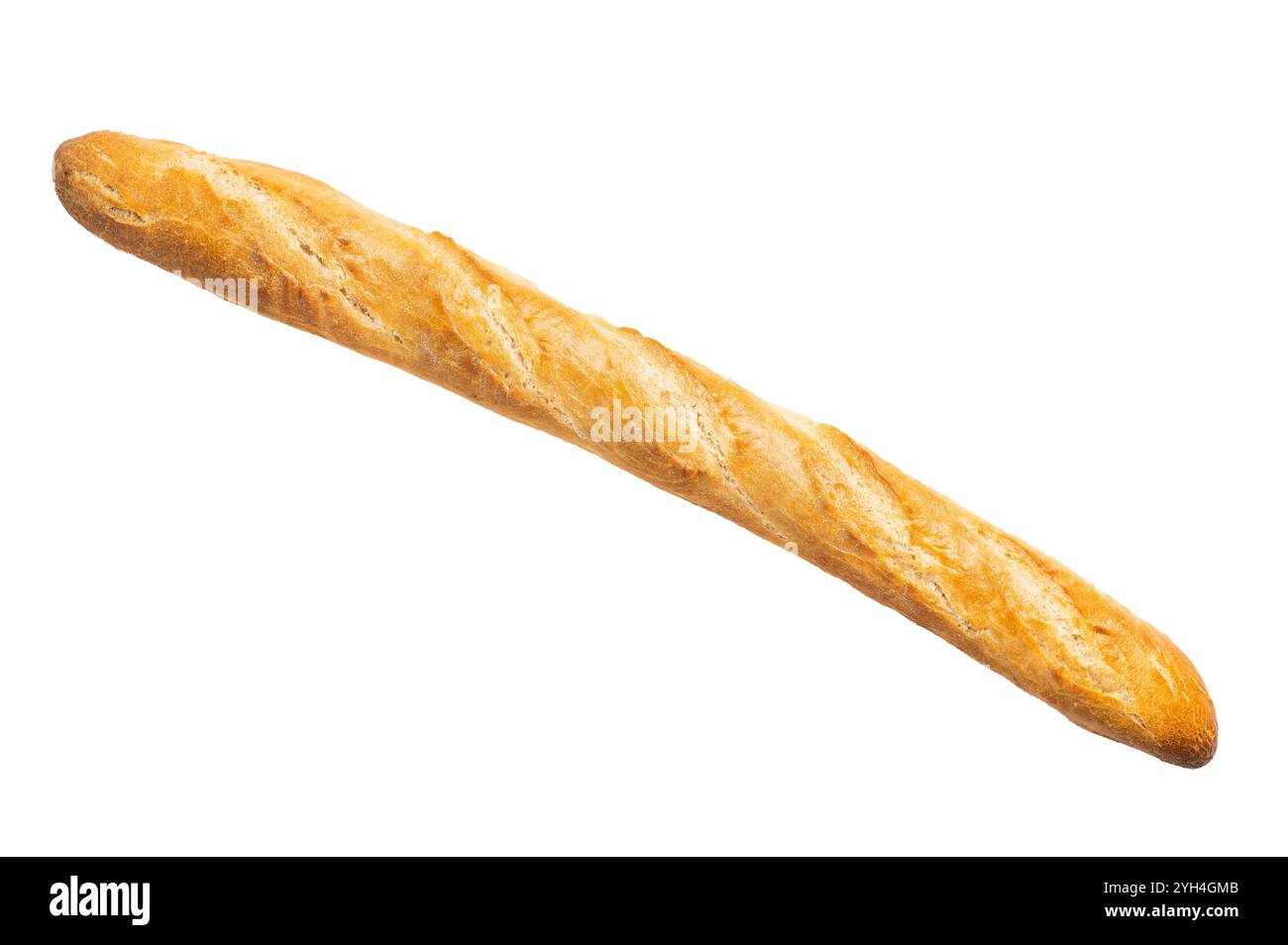 French bread baguette isolated on white background. top view Stock ...