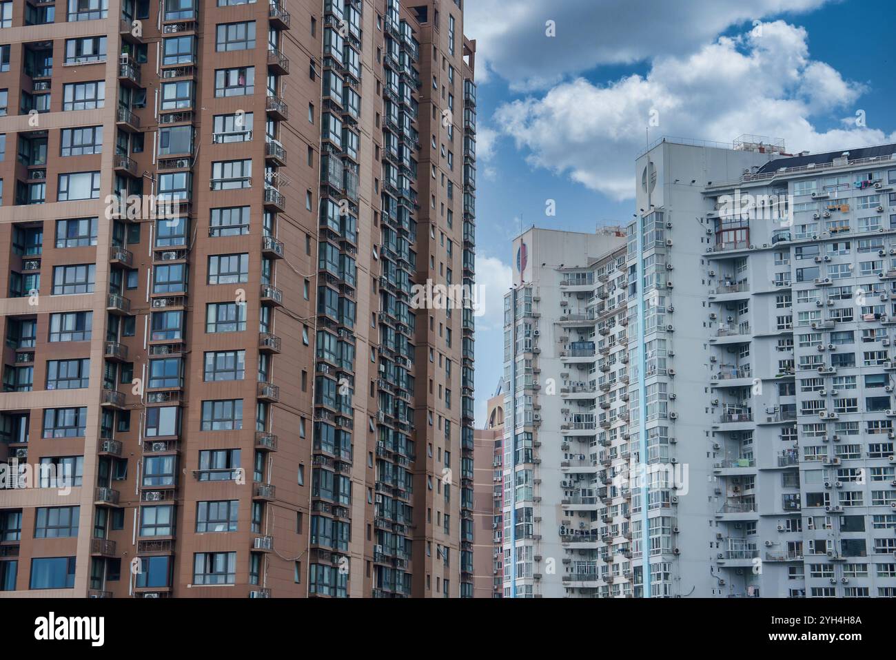 High Rise Residential Buildings in Shanghai with Cloudy Sky Stock Photo ...