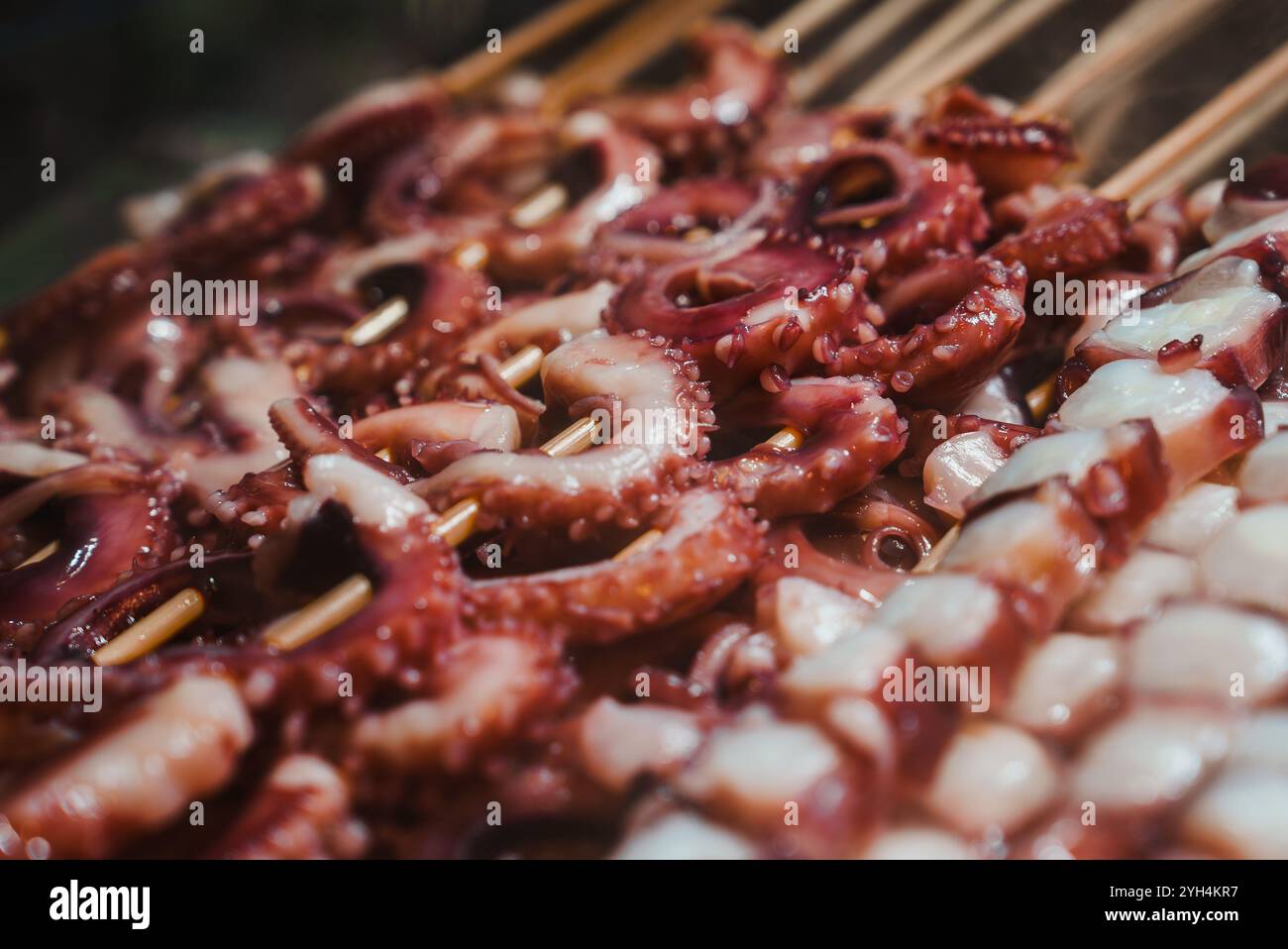 Close Up of Skewered Octopus Tentacles in Shanghai Street Market Stock ...