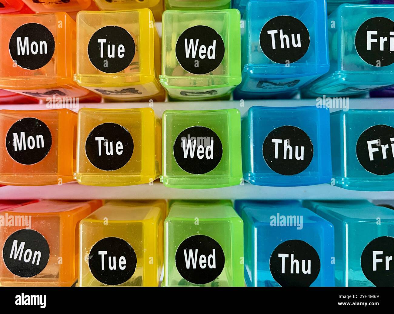 Pill box reminder for elderly - Smartphone Captured Stock Image