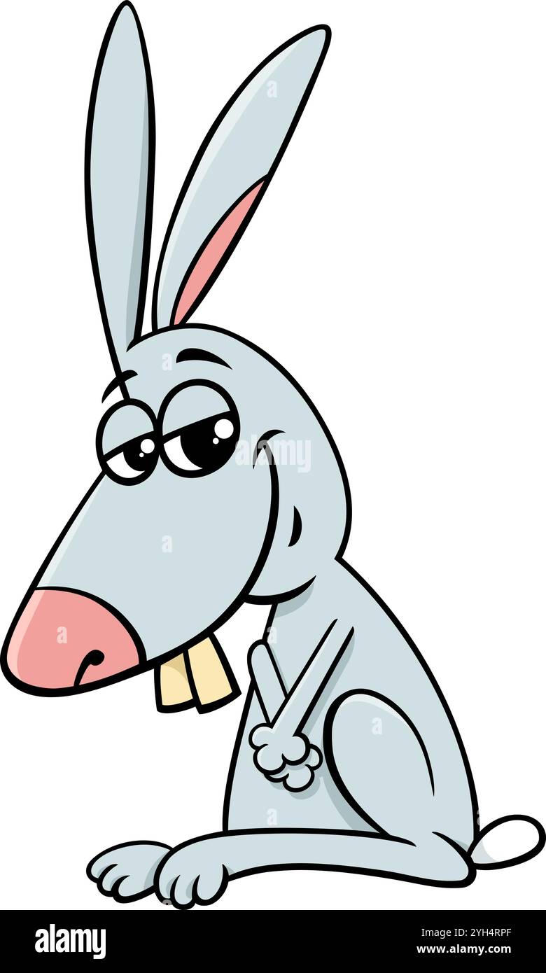 Cartoon illustration of funny rabbit or bunny animal character Stock ...