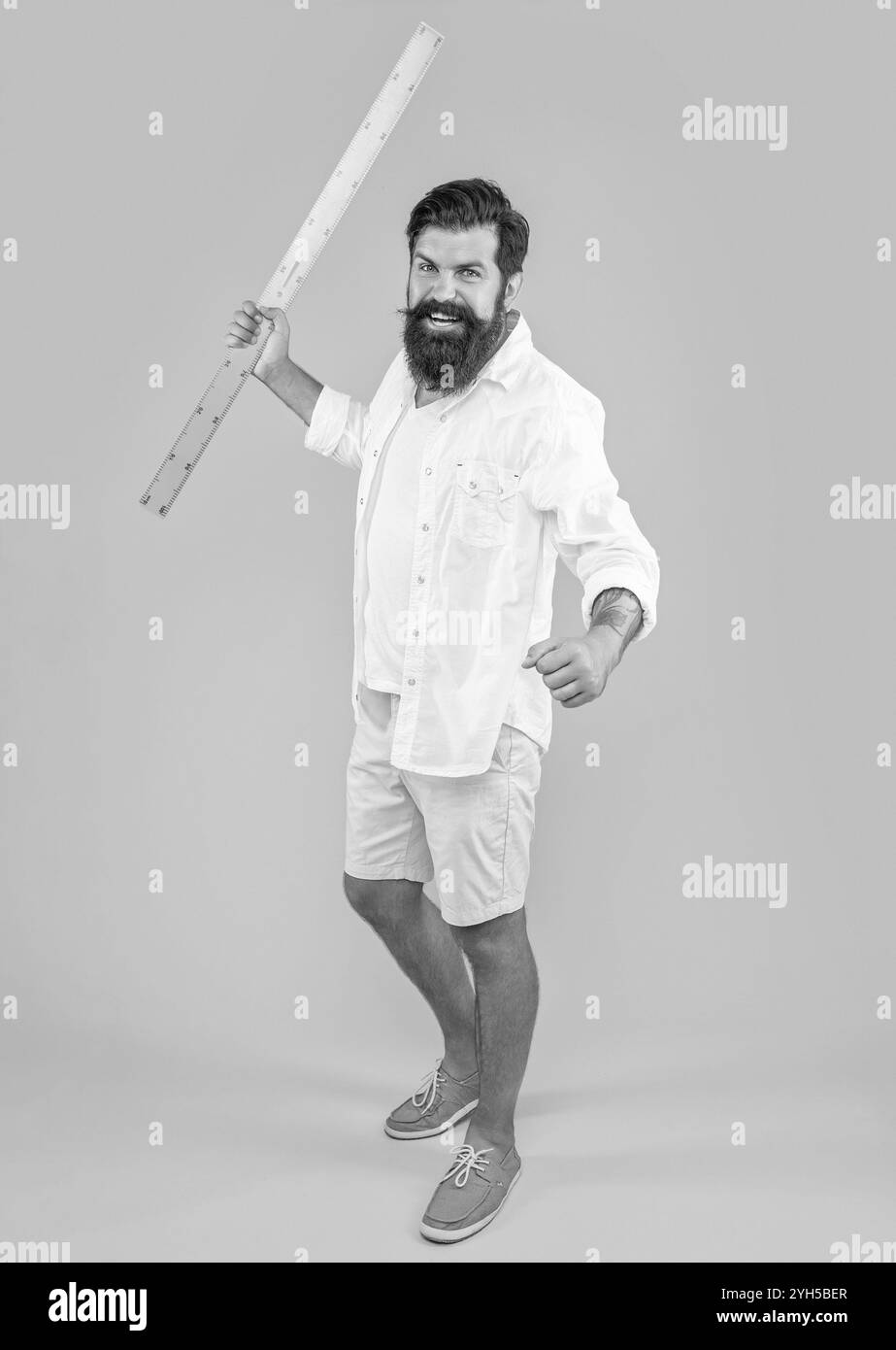Reference Photo Angry Teacher Ruler Angry teacher and ruler Black and White Stock Photos & Images - Alamy