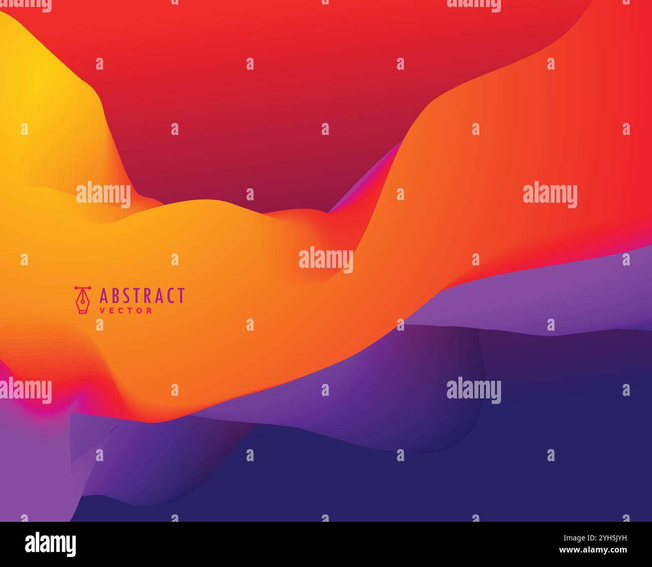 abstract background with orange and blue 3d wavy shapes Stock Vector ...