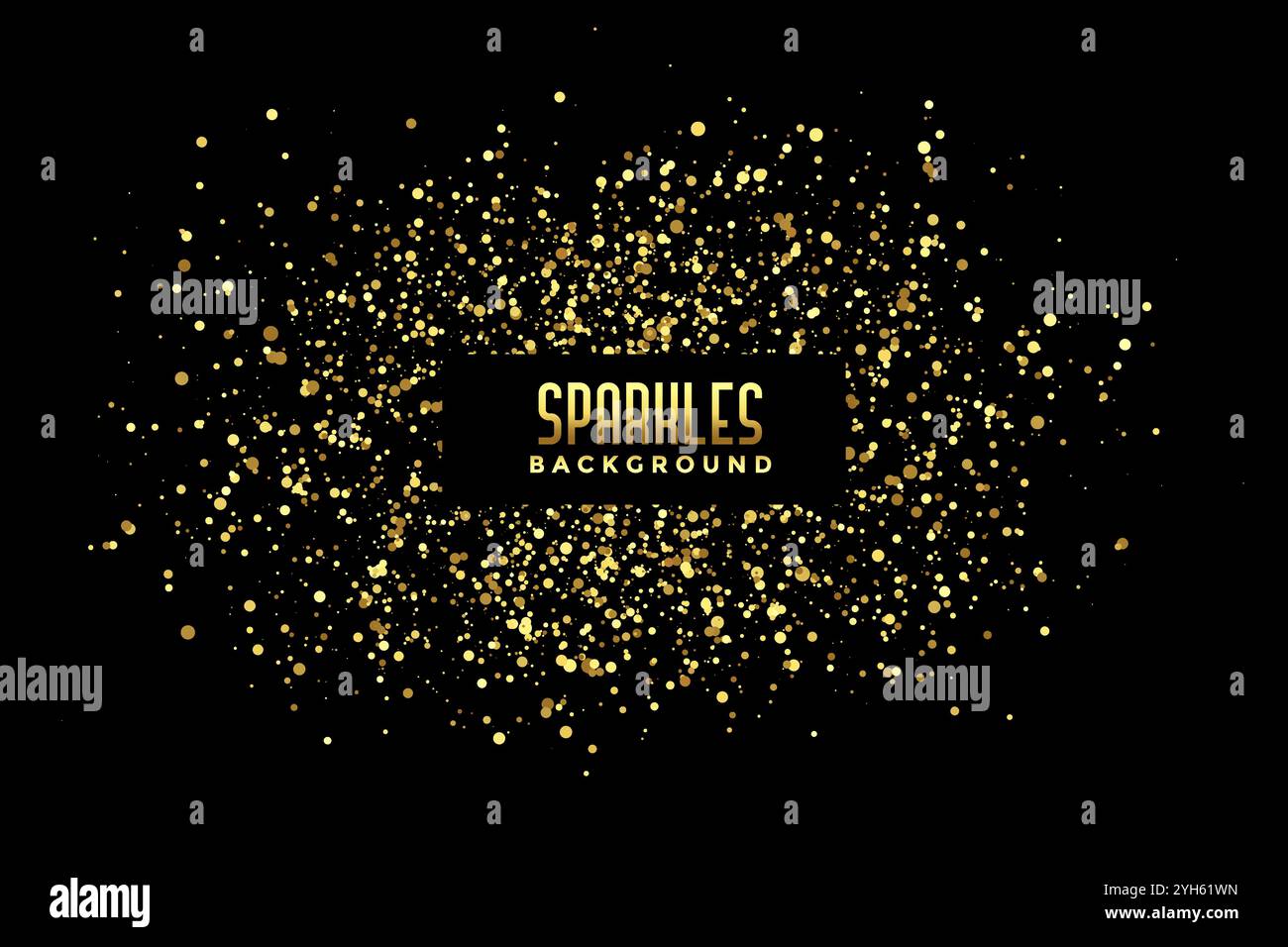 abstract black background with golden glitter sparkles Stock Vector ...