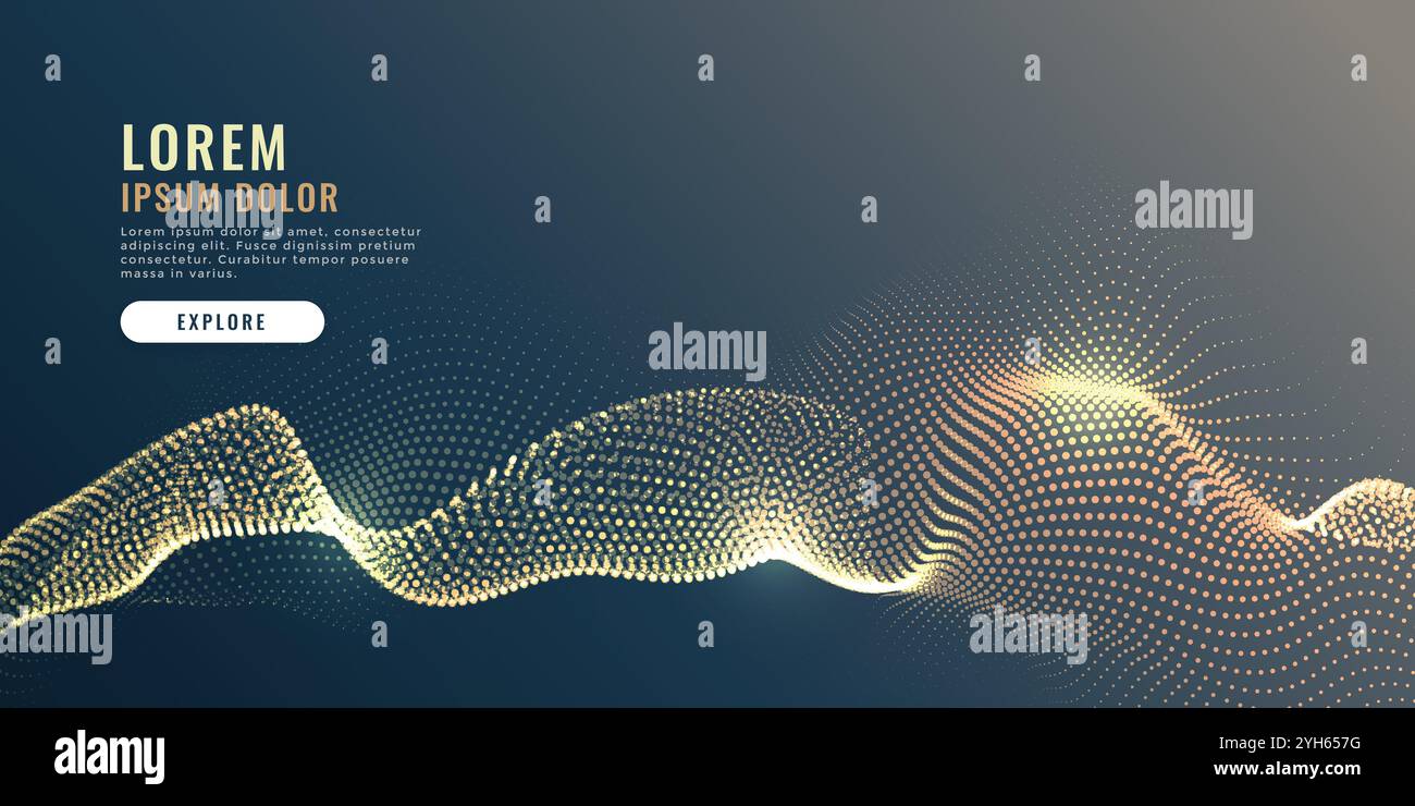 abstract glowing particles wave mesh digital background Stock Vector ...
