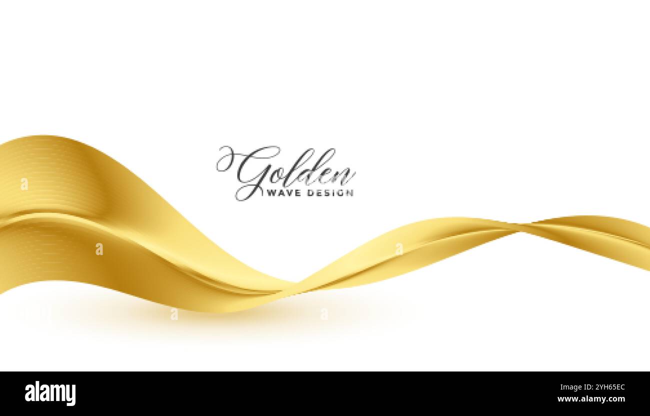 beautiful golden flowing wave luxury background design Stock Vector ...