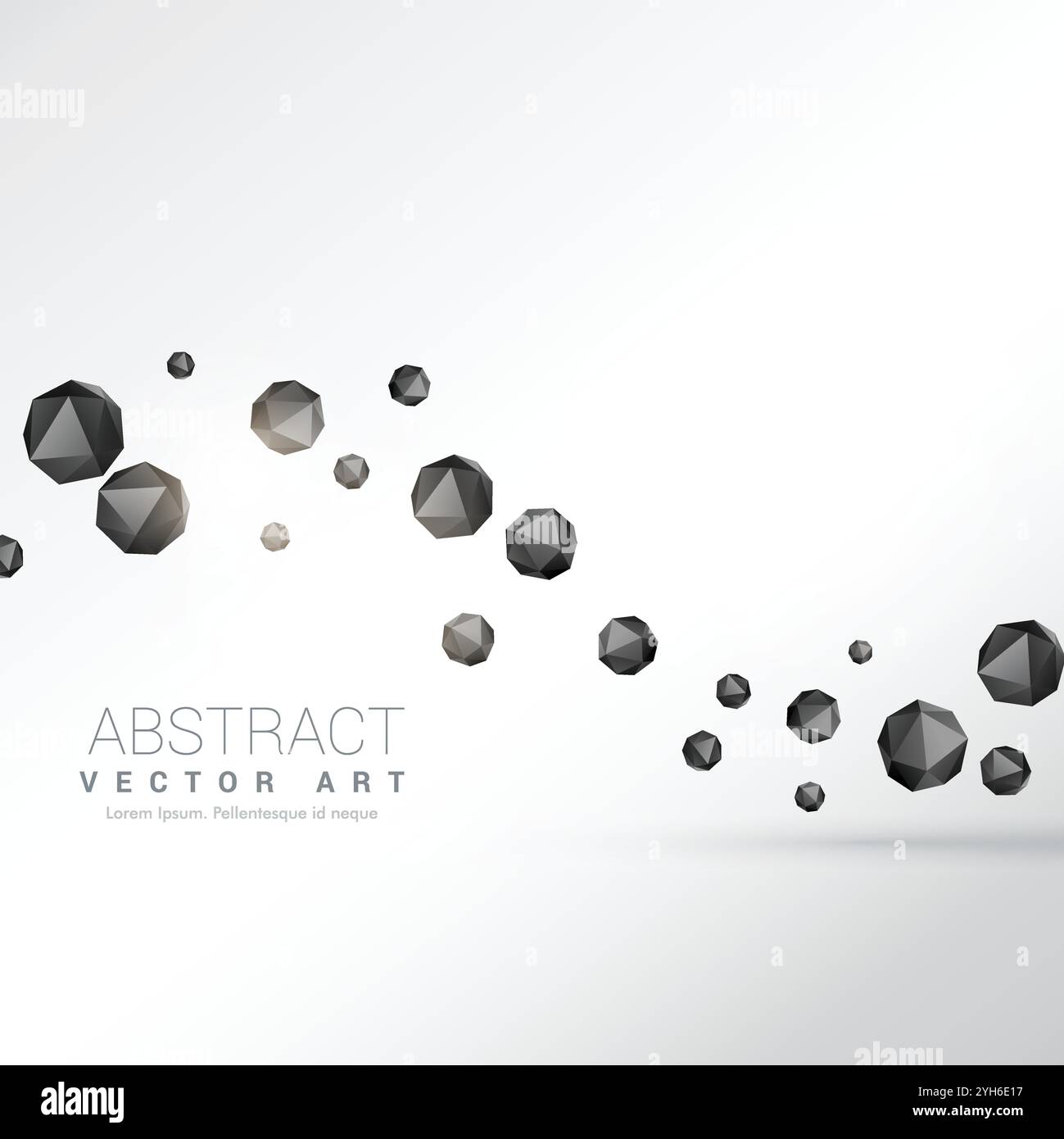 3d polyhedron particles floating on white background Stock Vector Image ...