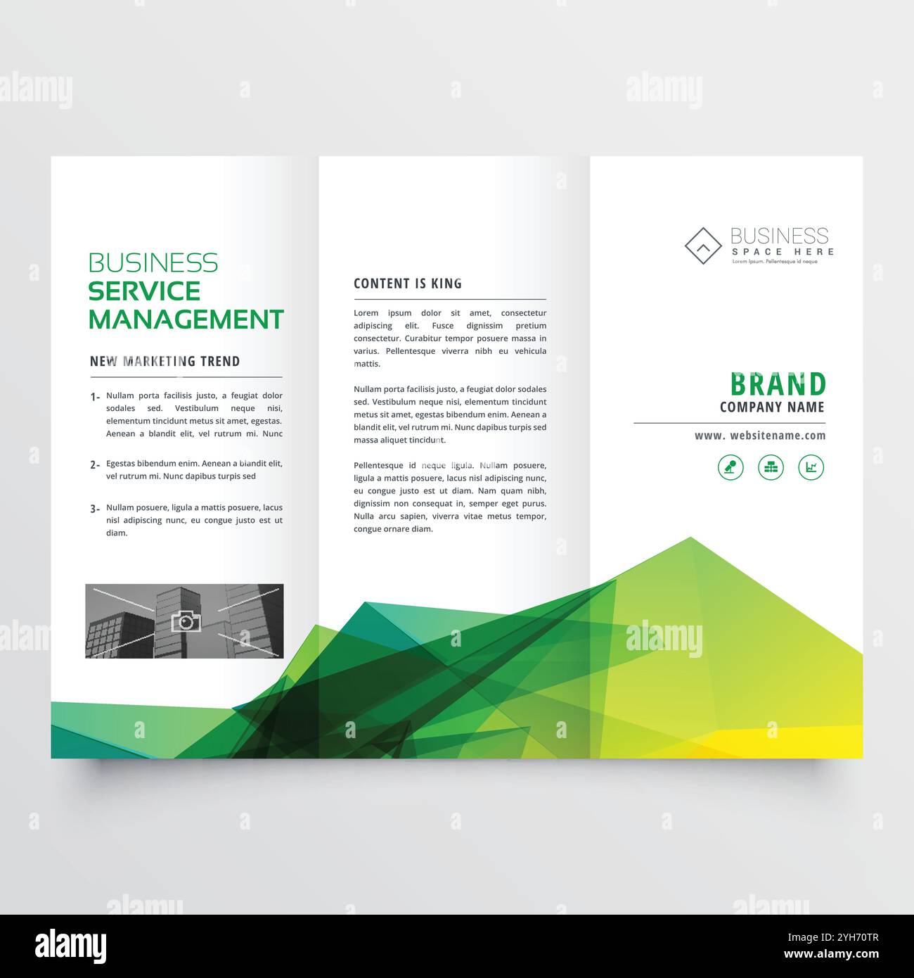 abstract green creative tri-fold brochure flyer design template Stock ...