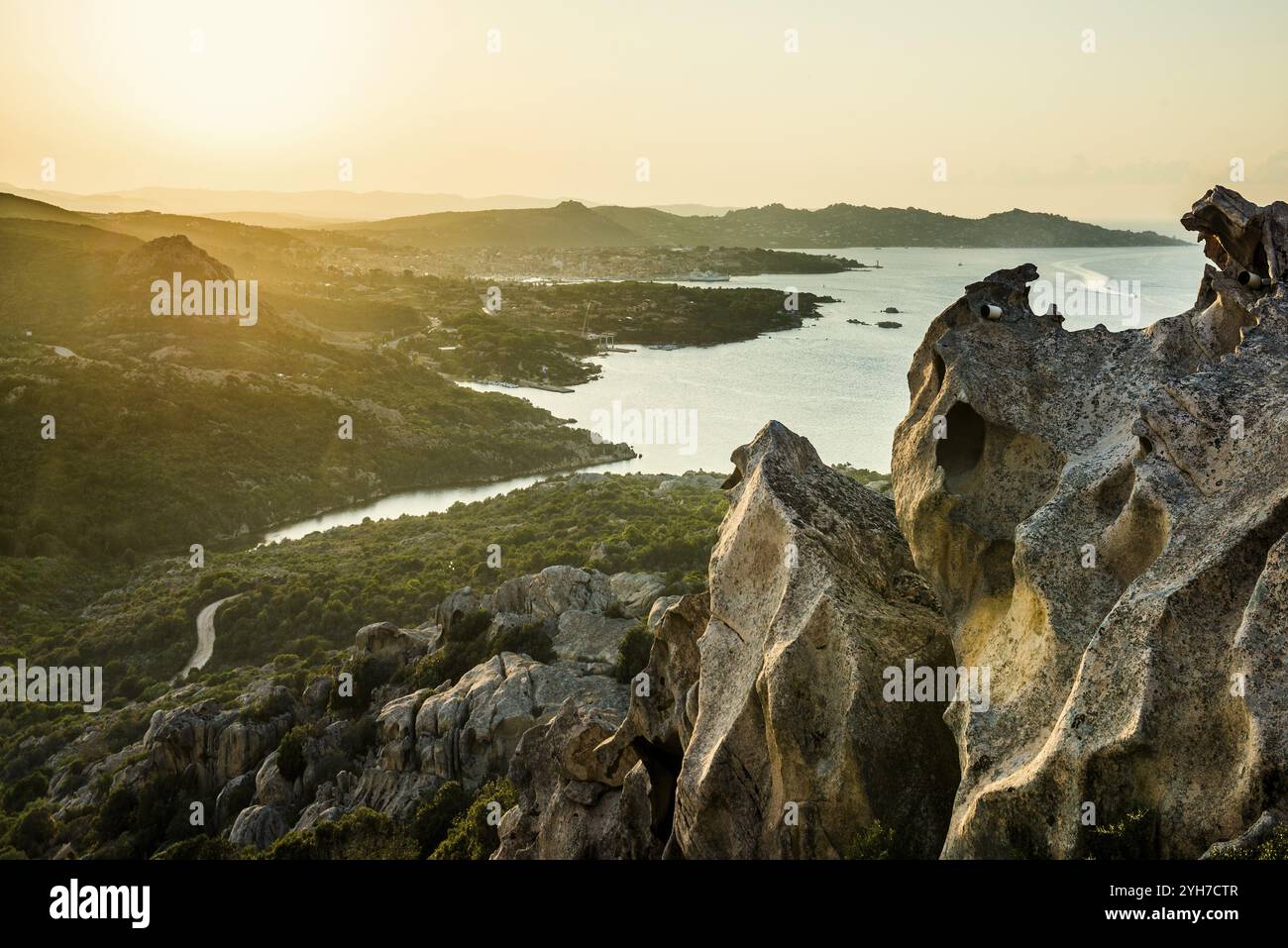 Bizarre granite rocks, Roccia dell Orso, sunset, Capo d'Orso, Palau ...