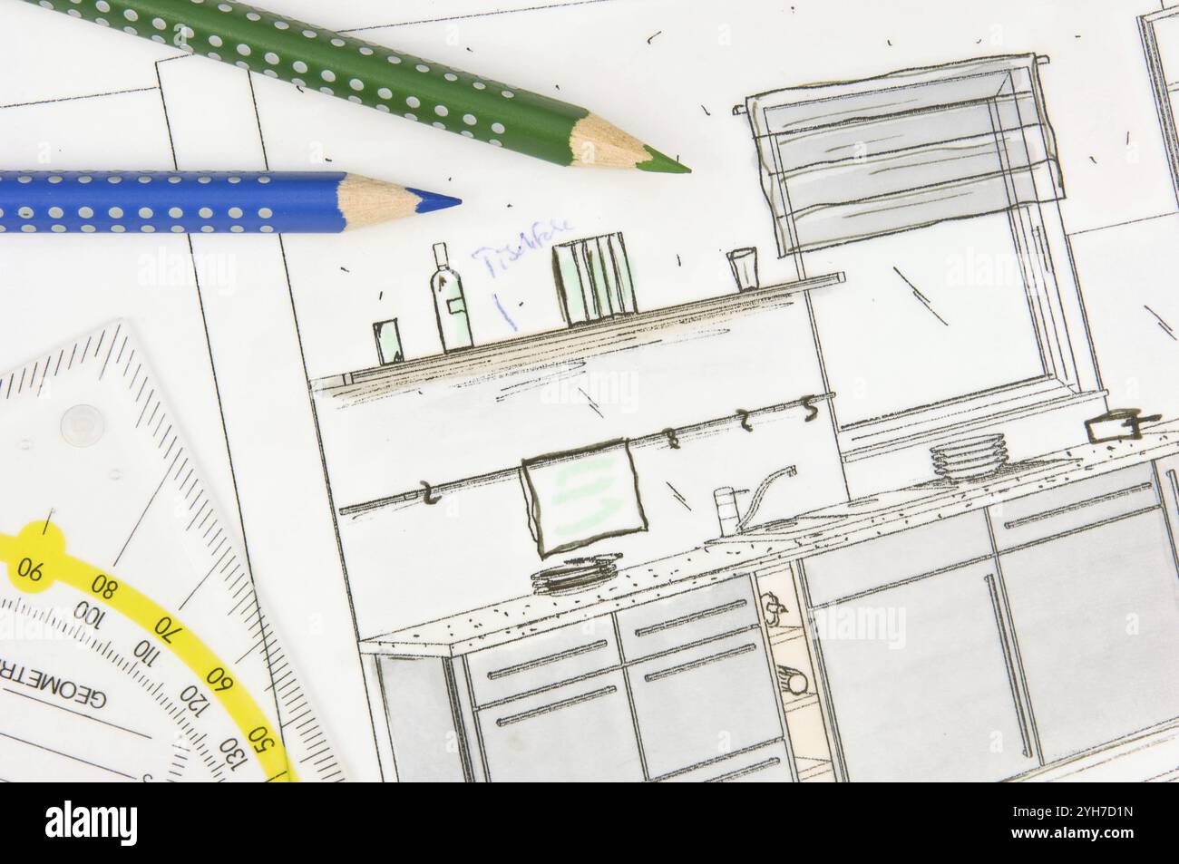 Kitchen design drawings hi-res stock photography and images - Alamy