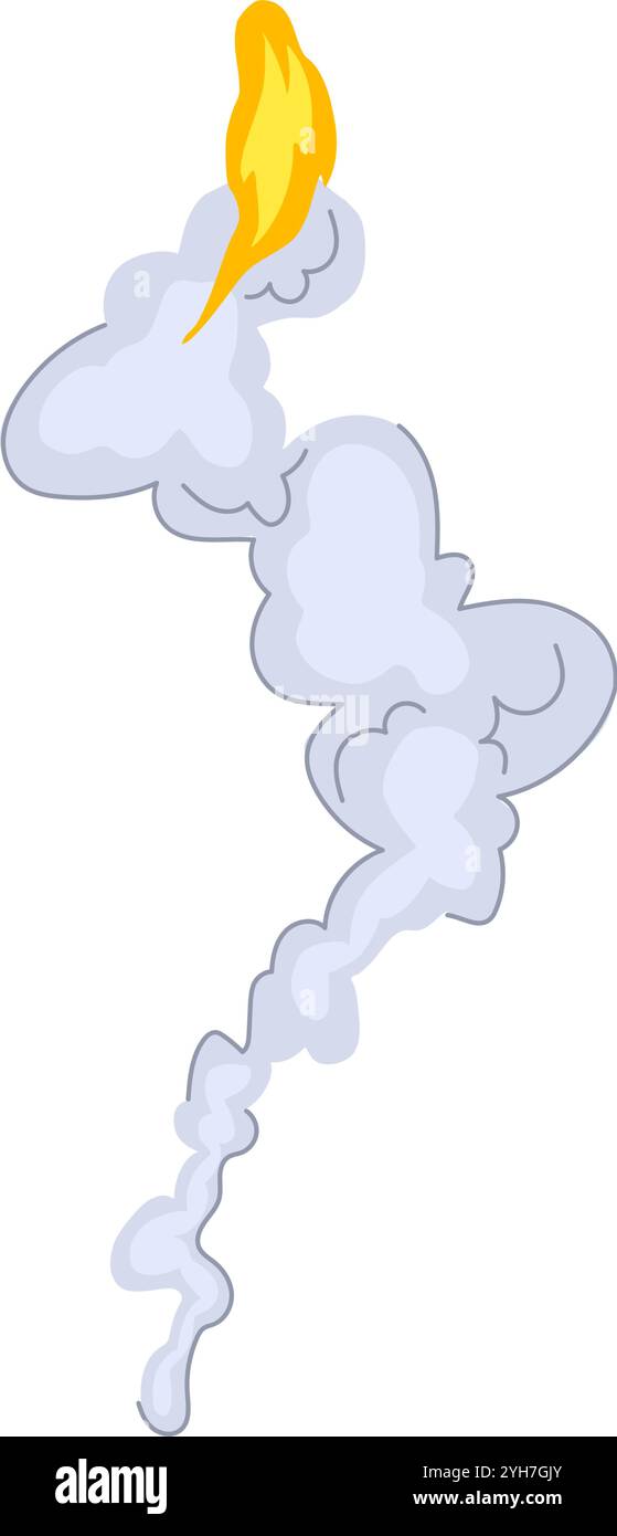 space rocket smoke trail cartoon vector illustration Stock Vector Image ...