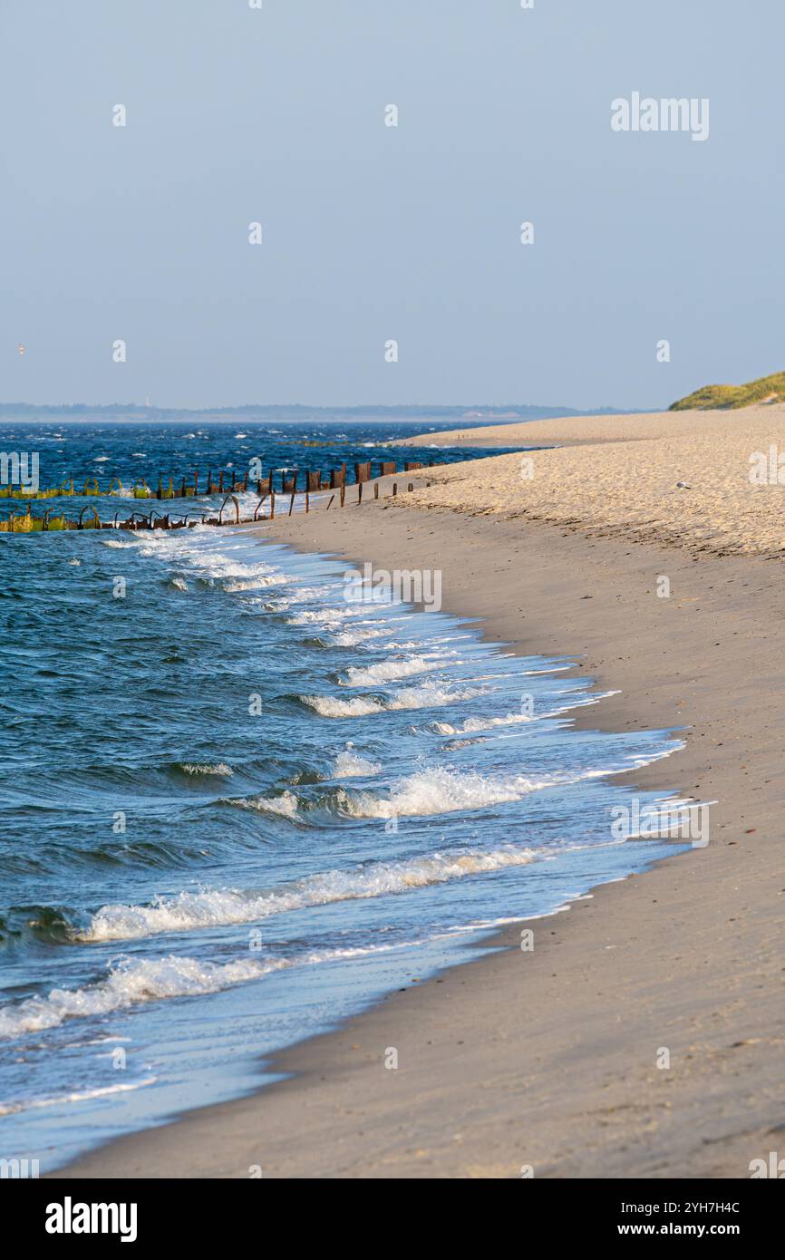 Ocean waves washing up against a beach on the island Sylt Stock Photo ...