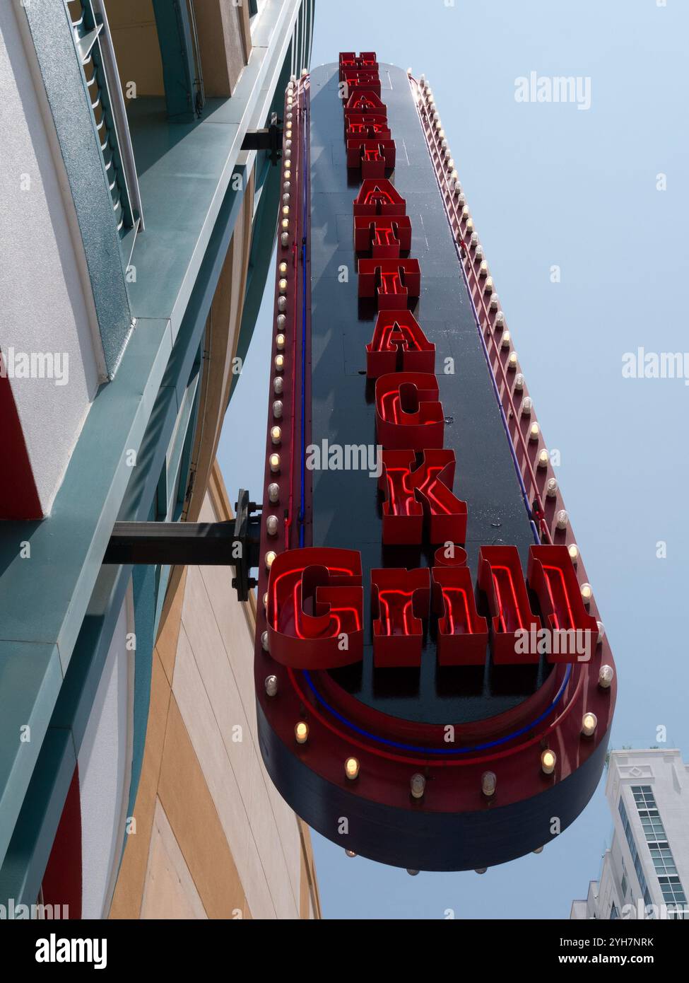LAS VEGAS.NEVADA, USA - JUNE O3, 2013:  Sign outside the Heart Attack Grill restaurant in Downtown Las Vegas Stock Photo