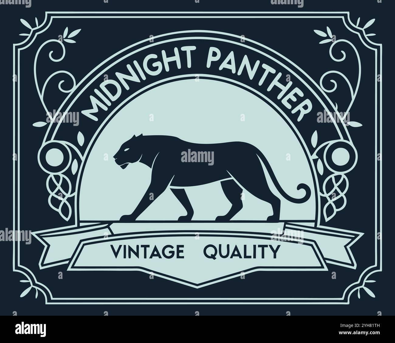 Vintage label design with wild lion. Vector illustration. Wild animal ...